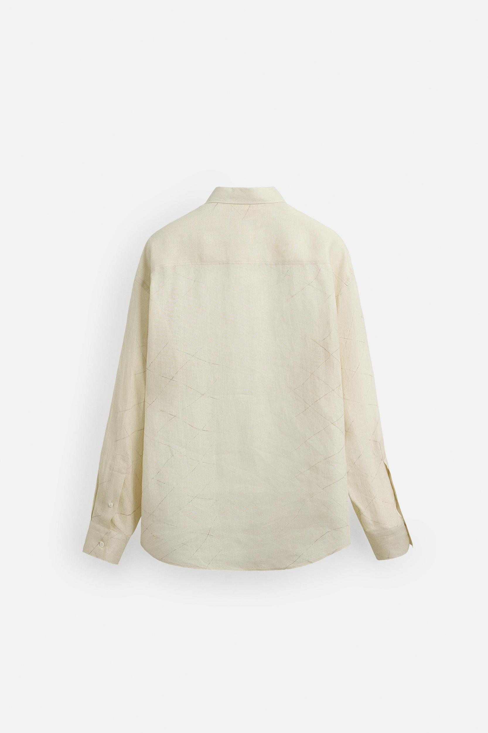 LIMITED EDITION 100% LINEN ABSTRACT PRINT SHIRT Product Image