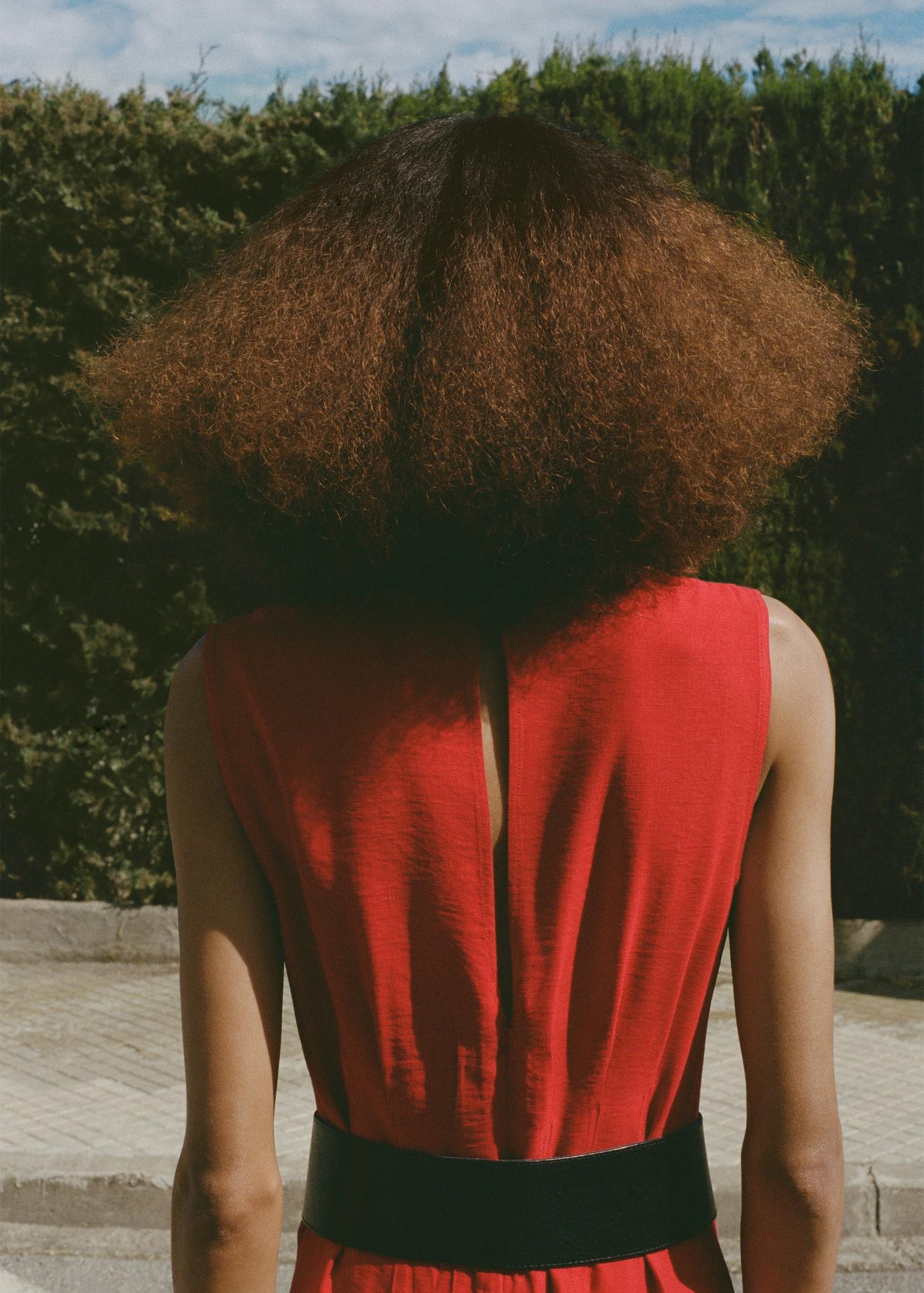 A-line dress with pleats - Women | MANGO USA Product Image