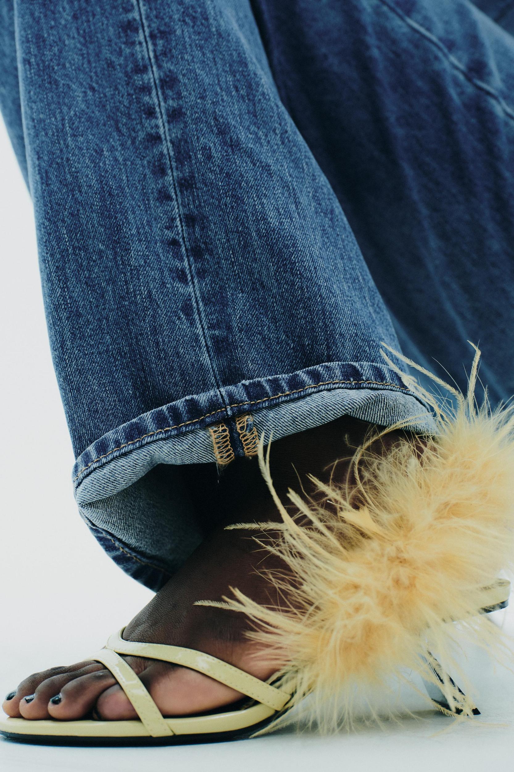 FEATHER METALLIC HEELED SANDALS Product Image