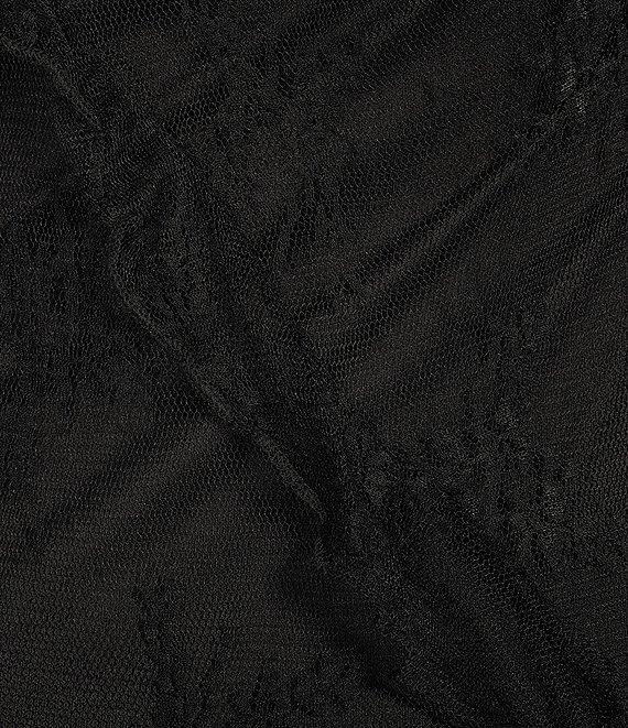 Allison & Kelly Strapless Lace Asymmetric Ruffle Midi Dress Product Image