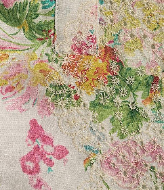 Sugarlips Plus Sommerset Floral Eyelet Puffed Sleeve Blouse Product Image