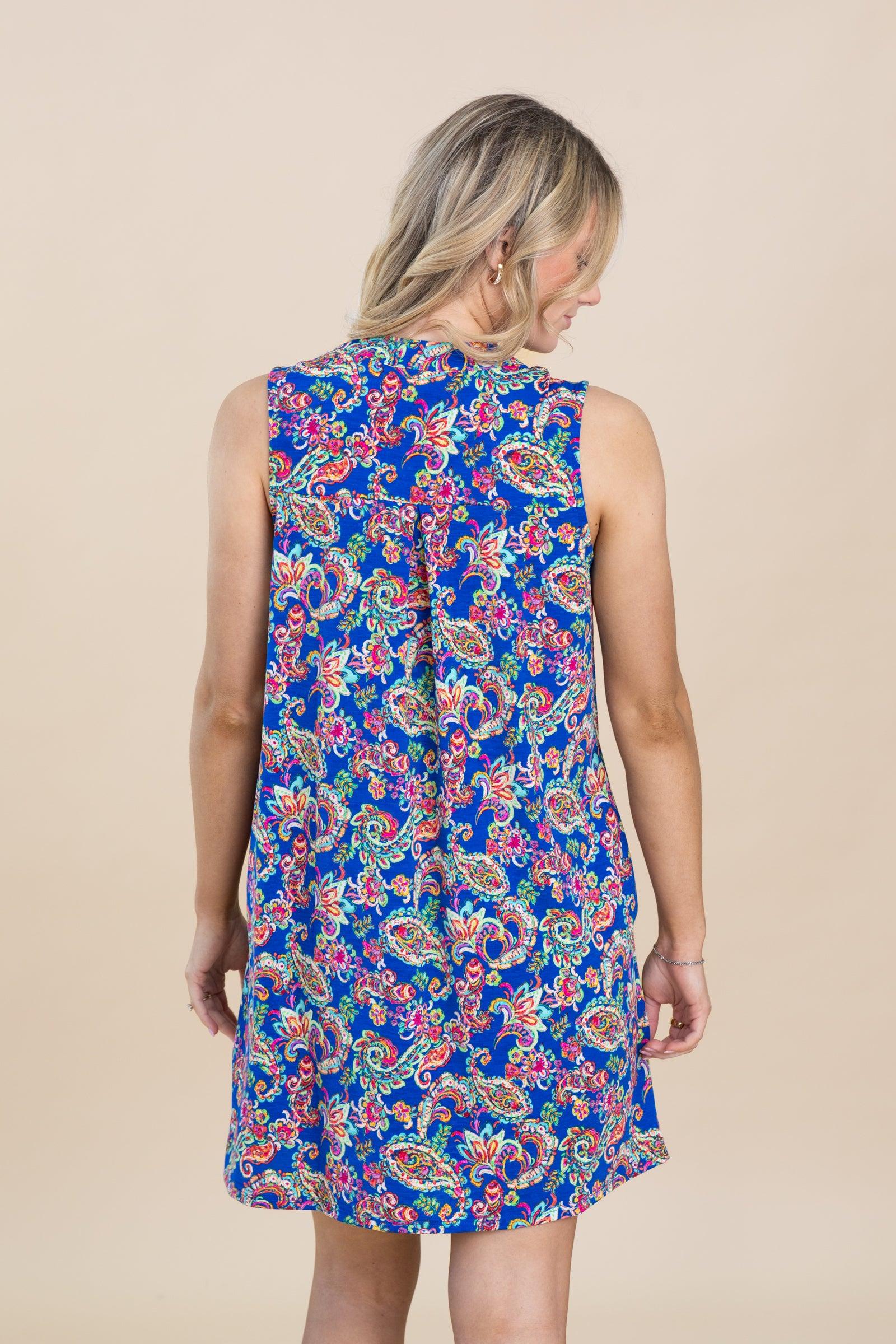 Royal Paisley Wrinkle Free Liz Dress Product Image