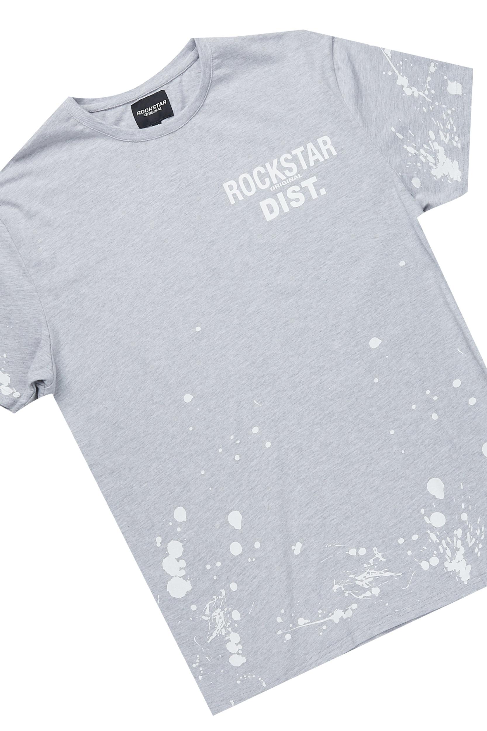 Rafix Heather Grey Graphic T-Shirt Short Set Male Product Image