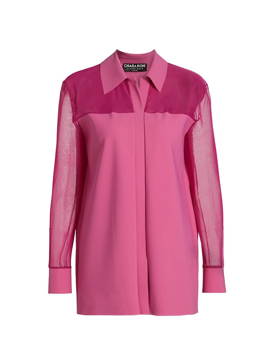 Womens Drogo Illusion Button-Front Shirt Product Image