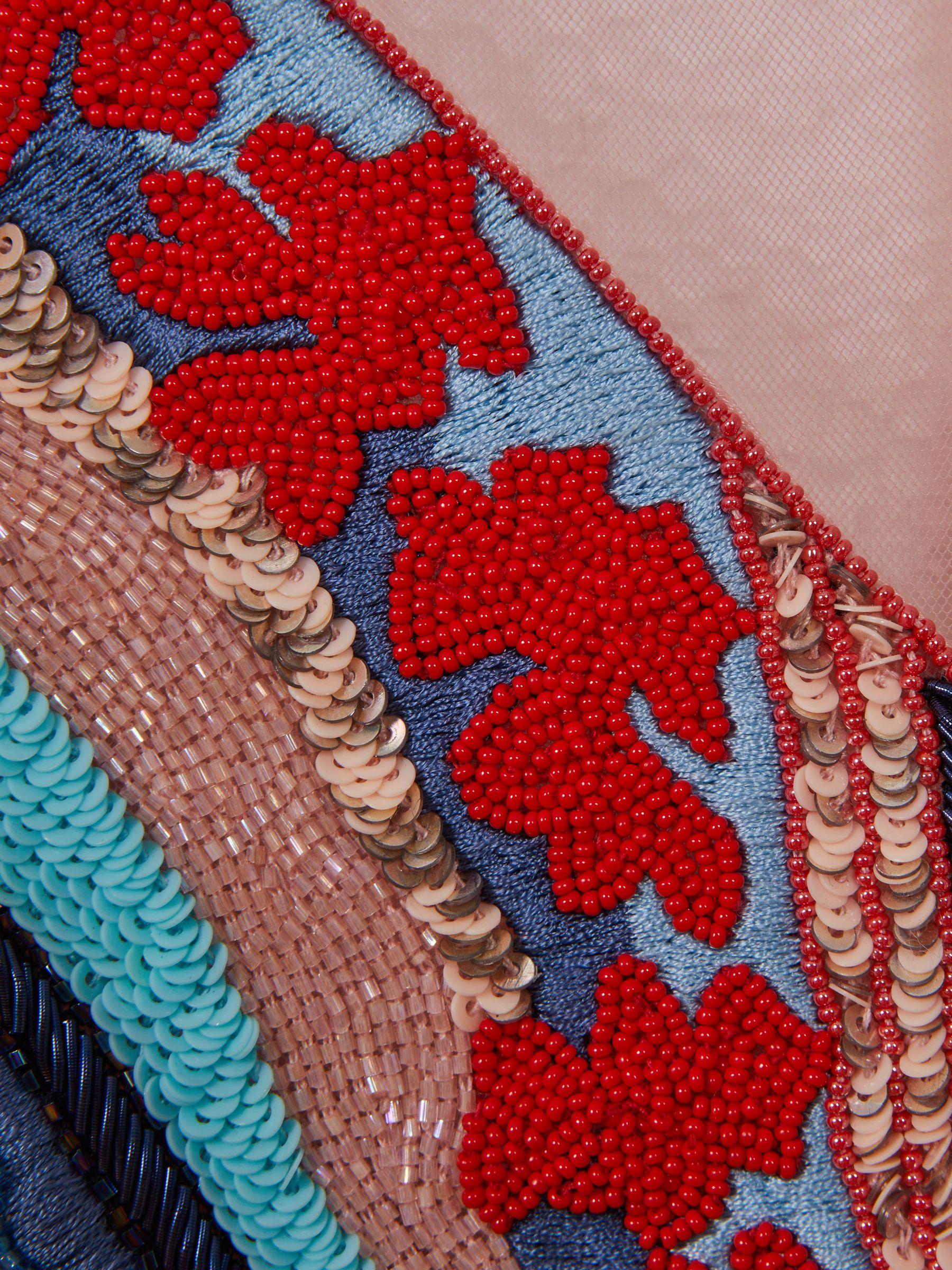 Raishma Embellished Textured Mini Dress in Pink Multi Product Image