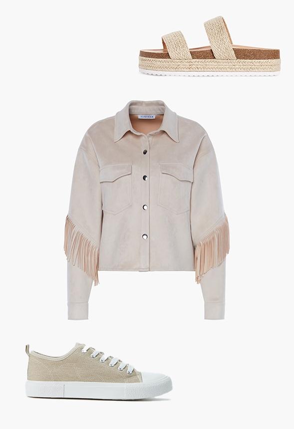 JustFab Margaux Platform Loafer Pump Womens Black/ White Size 8.5 Product Image