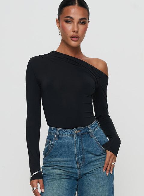 Antilles One Shoulder Bodysuit Black Product Image