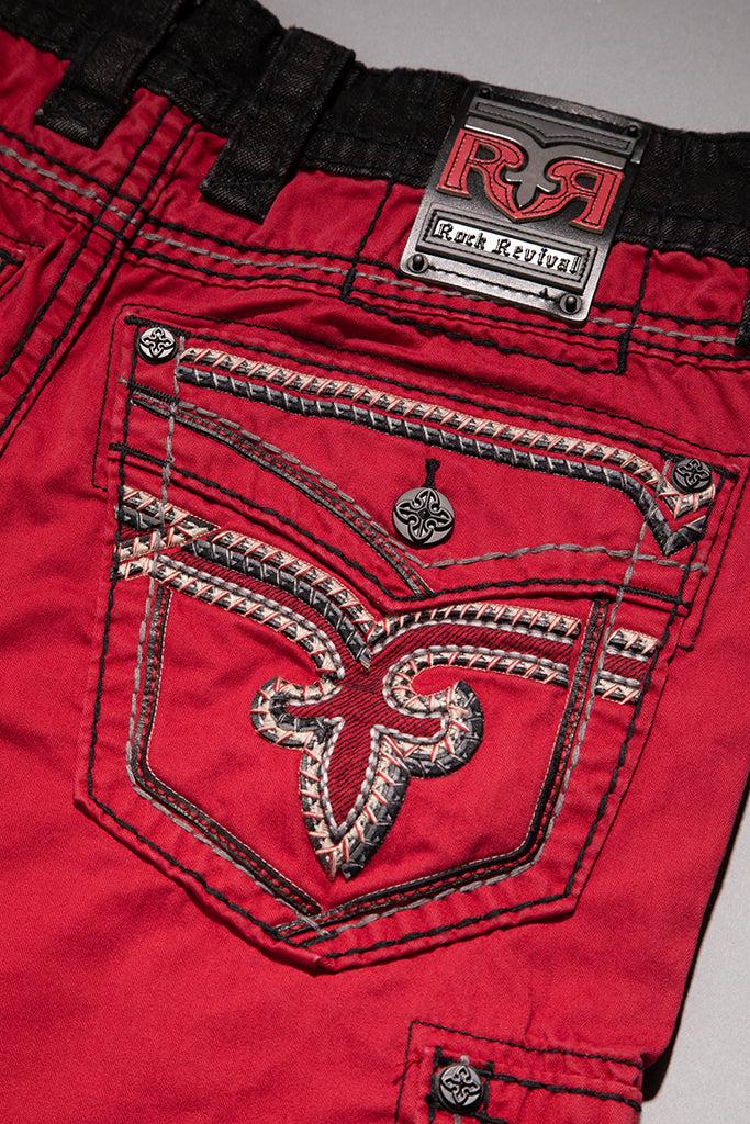 Red Cargo Shorts Male Product Image