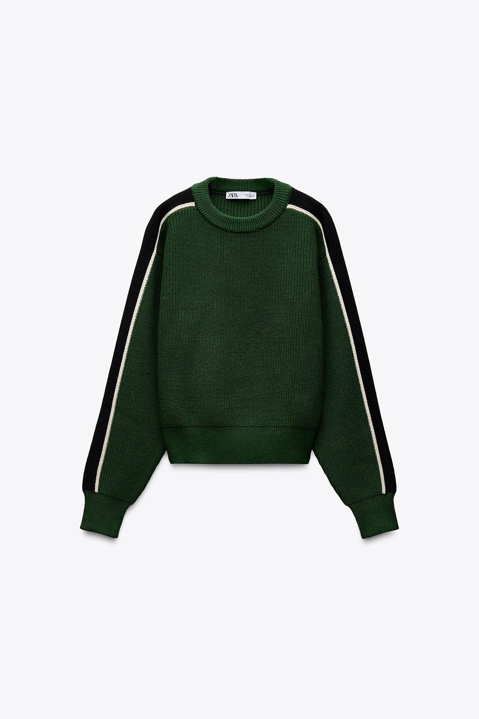 KNIT SWEATER WITH SIDE STRIPE Product Image