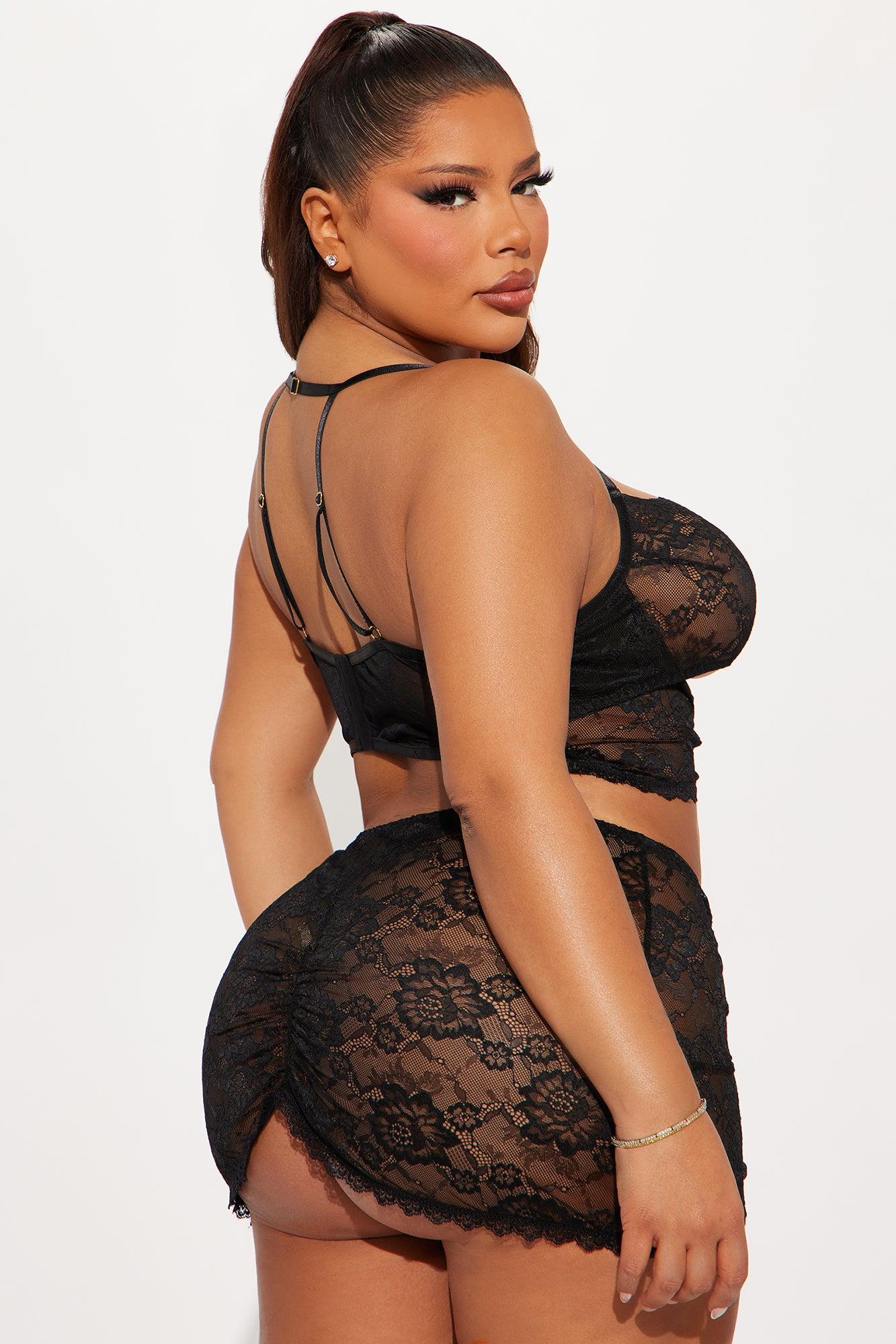 Lace Be Honest 3 Piece Set - Black Product Image
