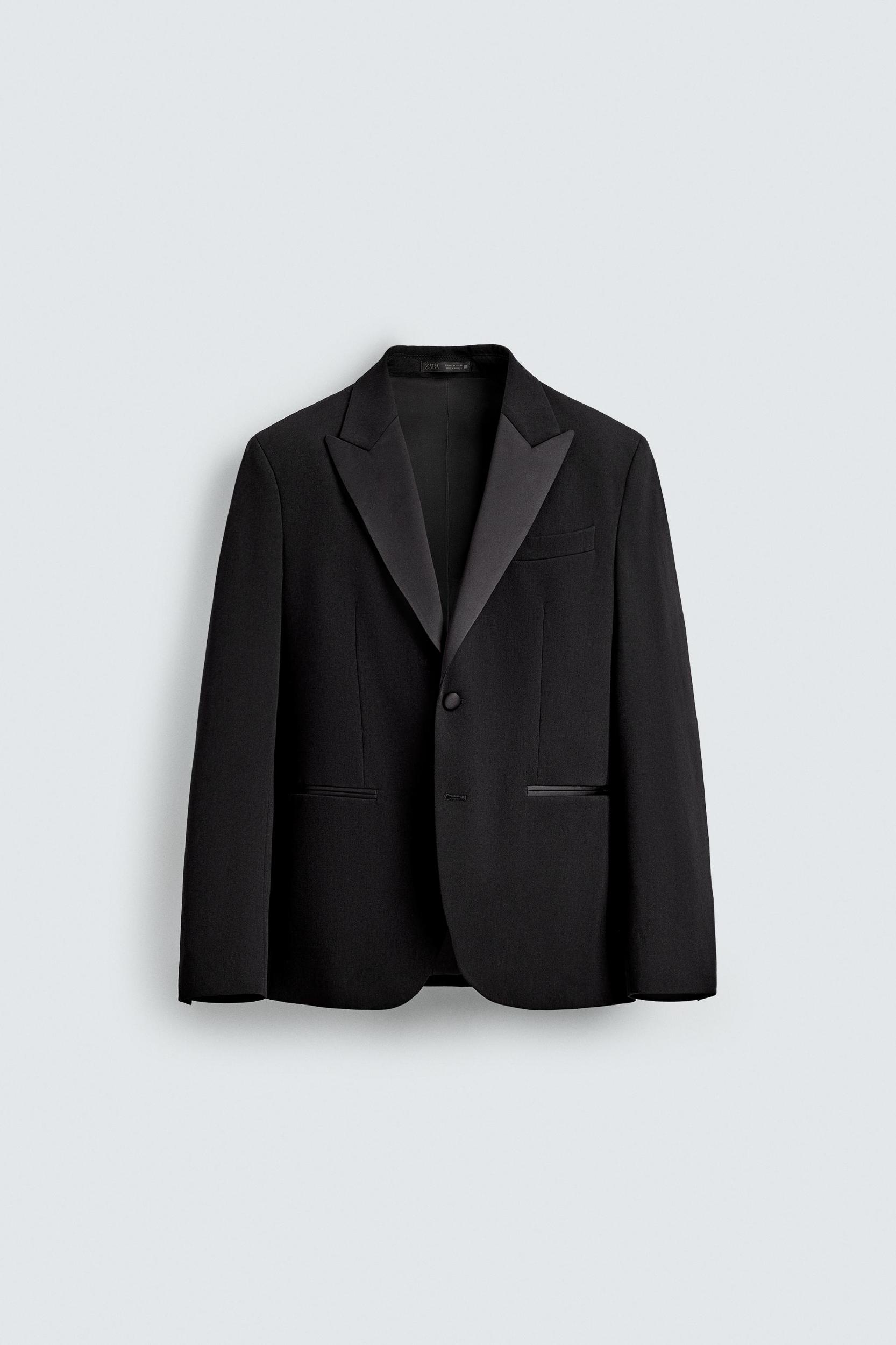 WOOL BLEND TUXEDO SUIT BLAZER Product Image