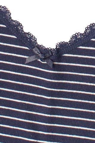 Striped Lace Trim Bow Tank Product Image
