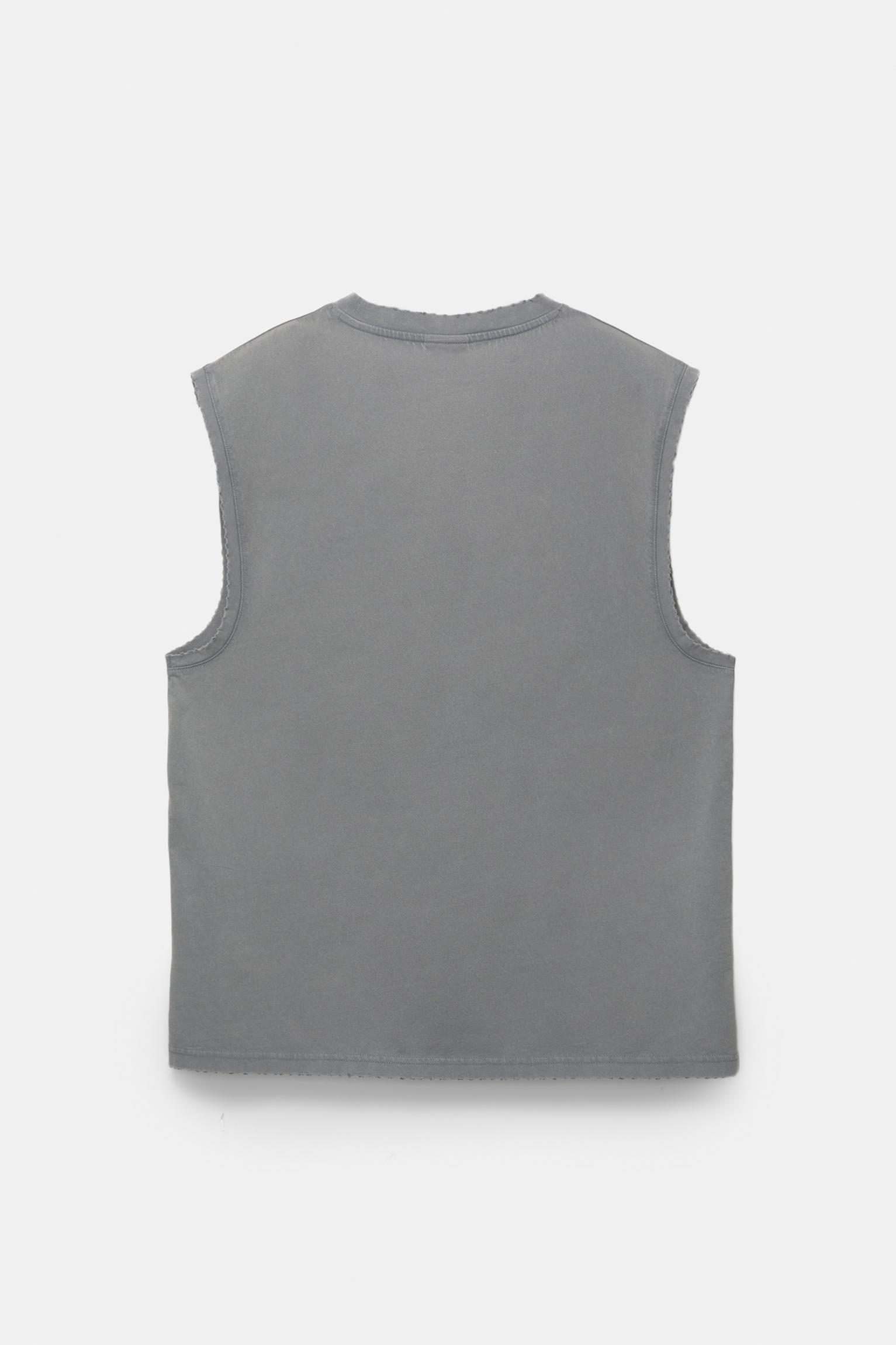 Washed sleeveless T-shirt Product Image
