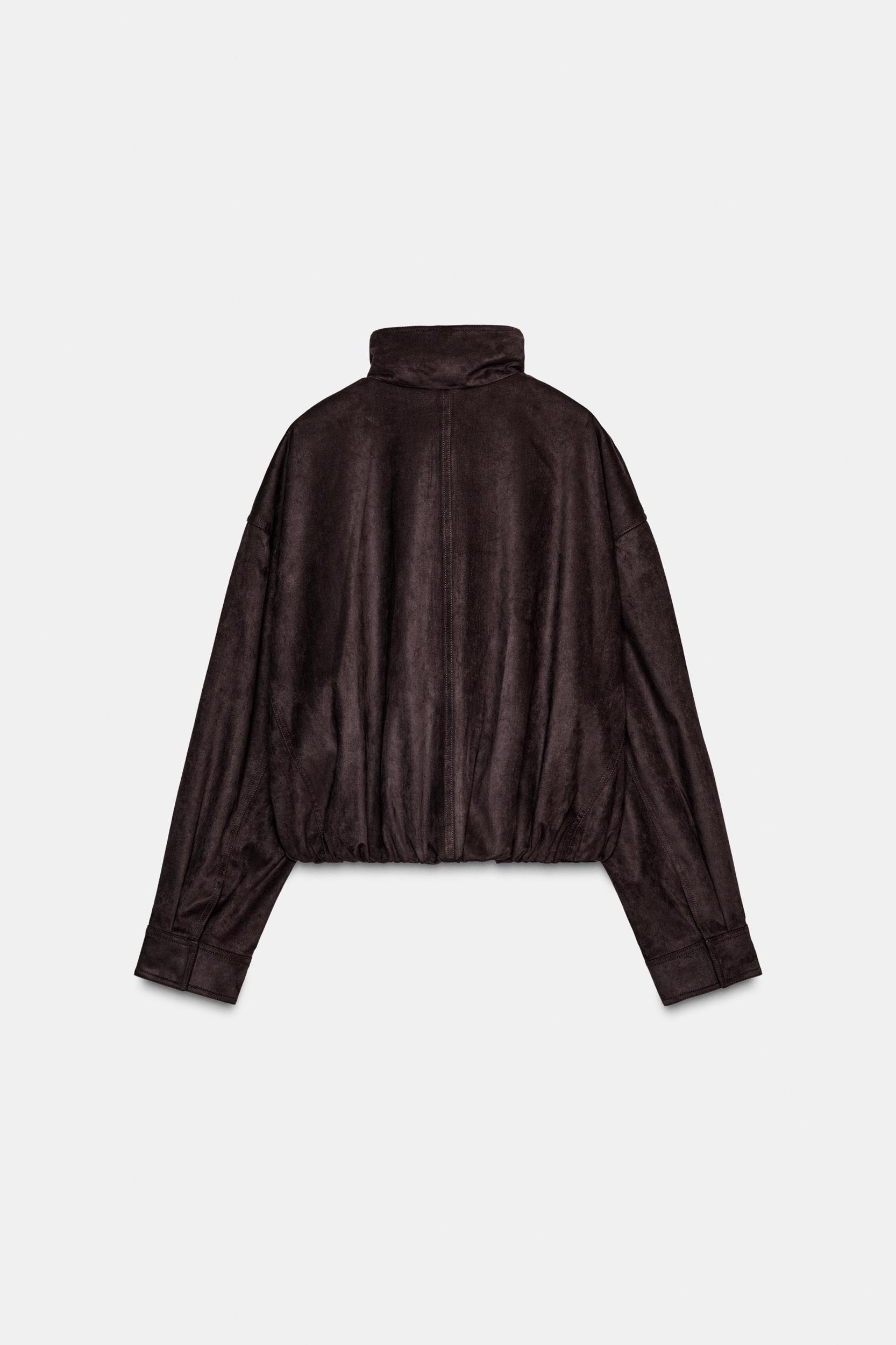 FAUX SUEDE BOMBER JACKET Product Image