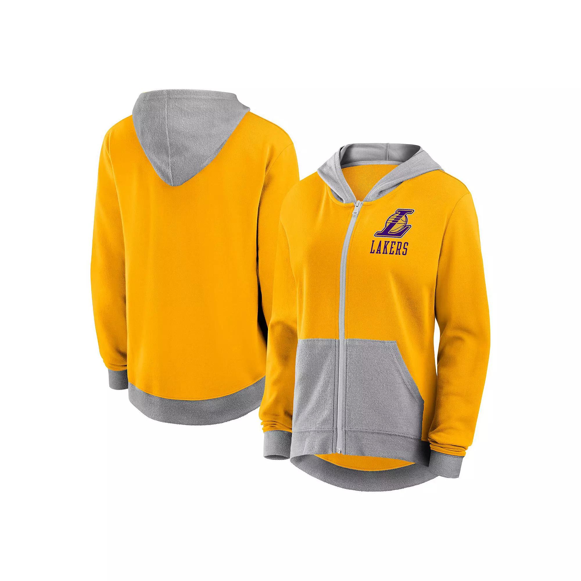 Women's Gold Los Angeles Lakers Hit It French Terry Full-Zip Hoodie,  Product Image
