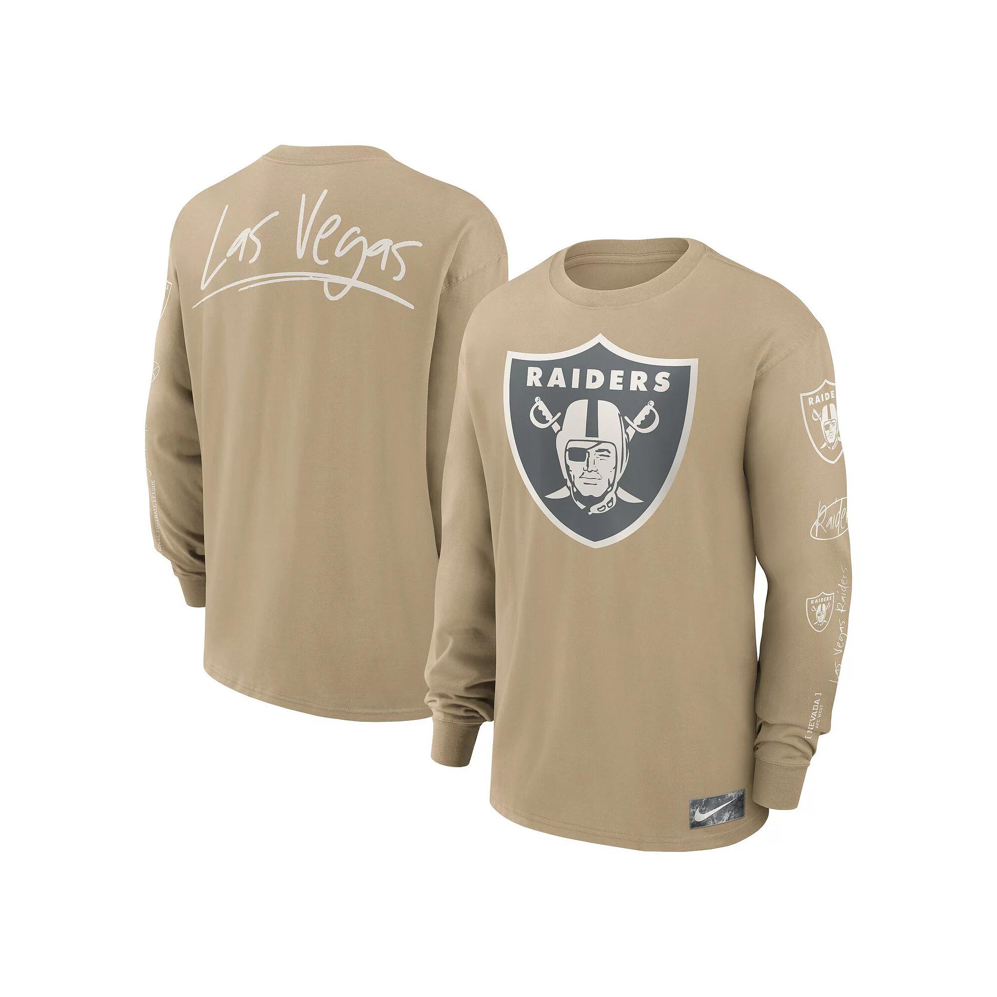 Men's Nike Tan Las Vegas Raiders Essential Statement Max90 Long Sleeve T-Shirt, Size: Small, Lvr Team Product Image
