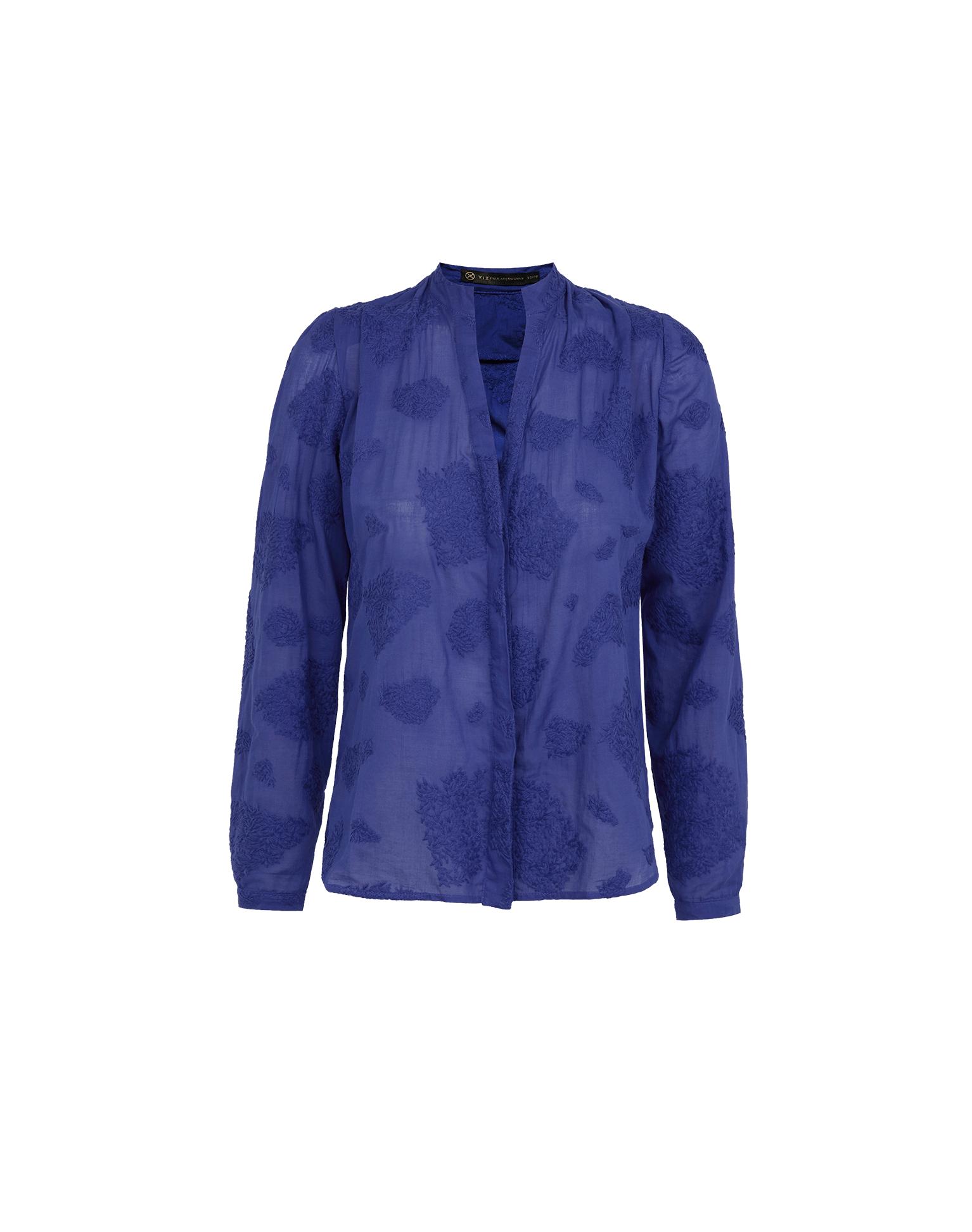 Yumi Long Sleeve Blouse - Sapphire Product Image