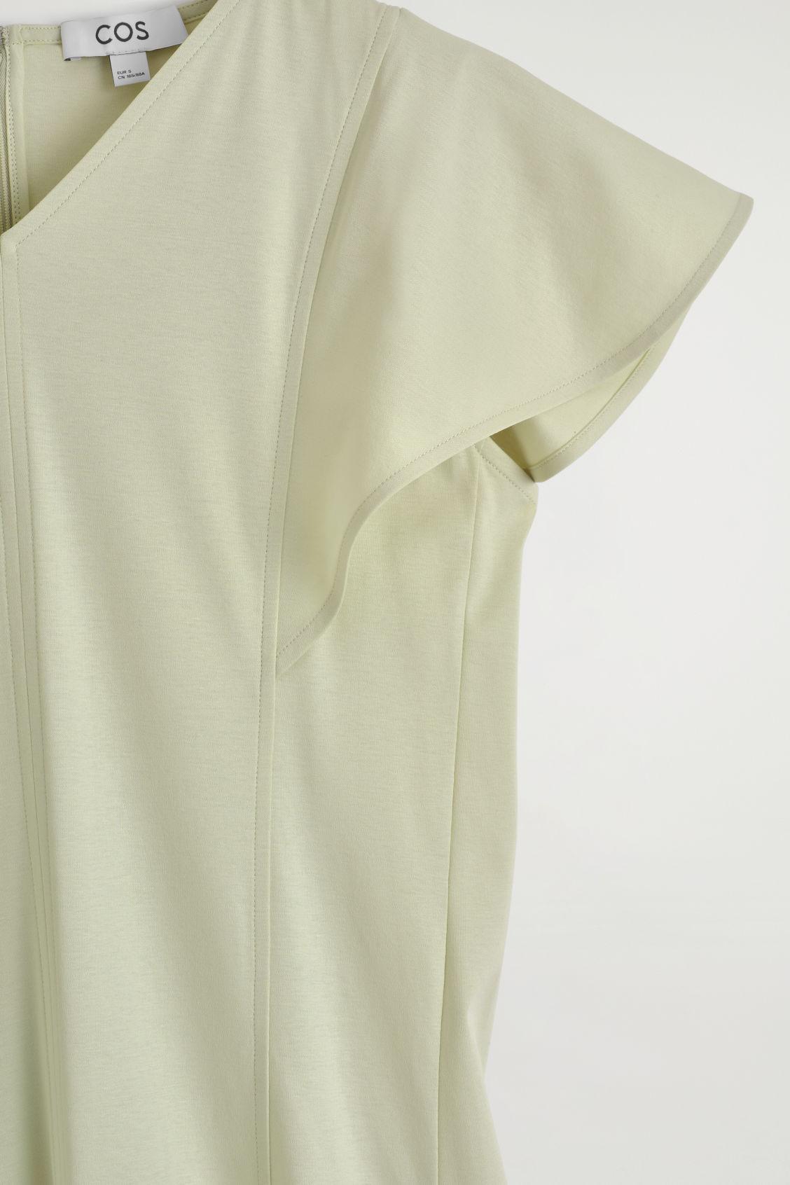 PETAL-SLEEVE COTTON MIDI DRESS Product Image