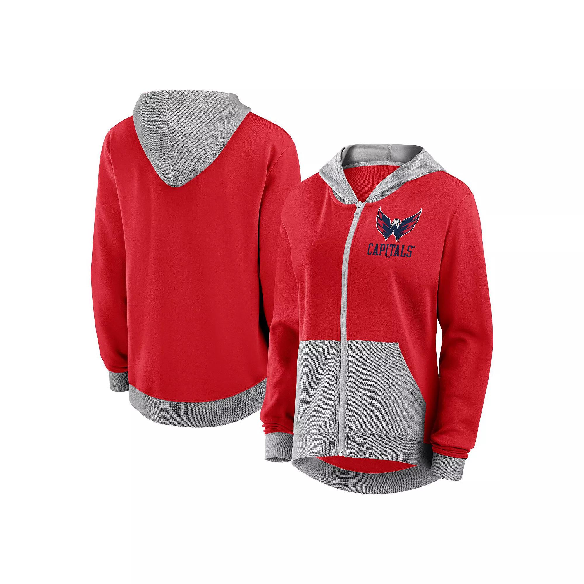 Women's Red Washington Capitals Hit It French Terry Full-Zip Hoodie,  Product Image