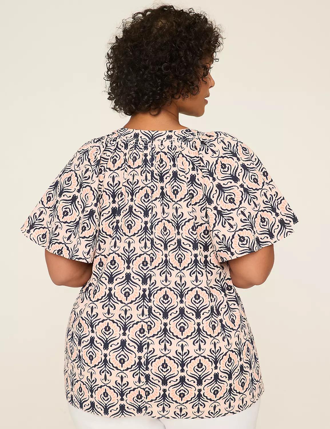 Swing Flutter-Sleeve Popover Blouse Product Image