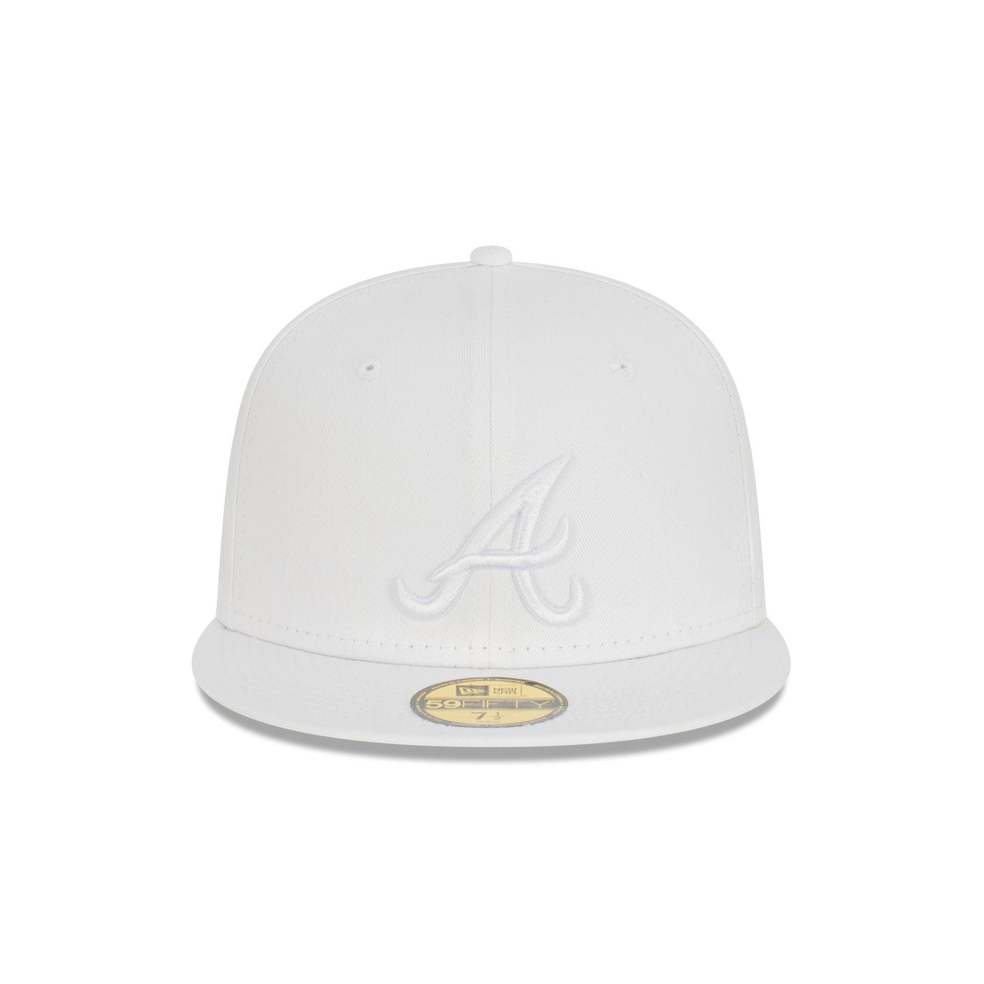 Atlanta Braves Basic White 59FIFTY Fitted Hat Male Product Image