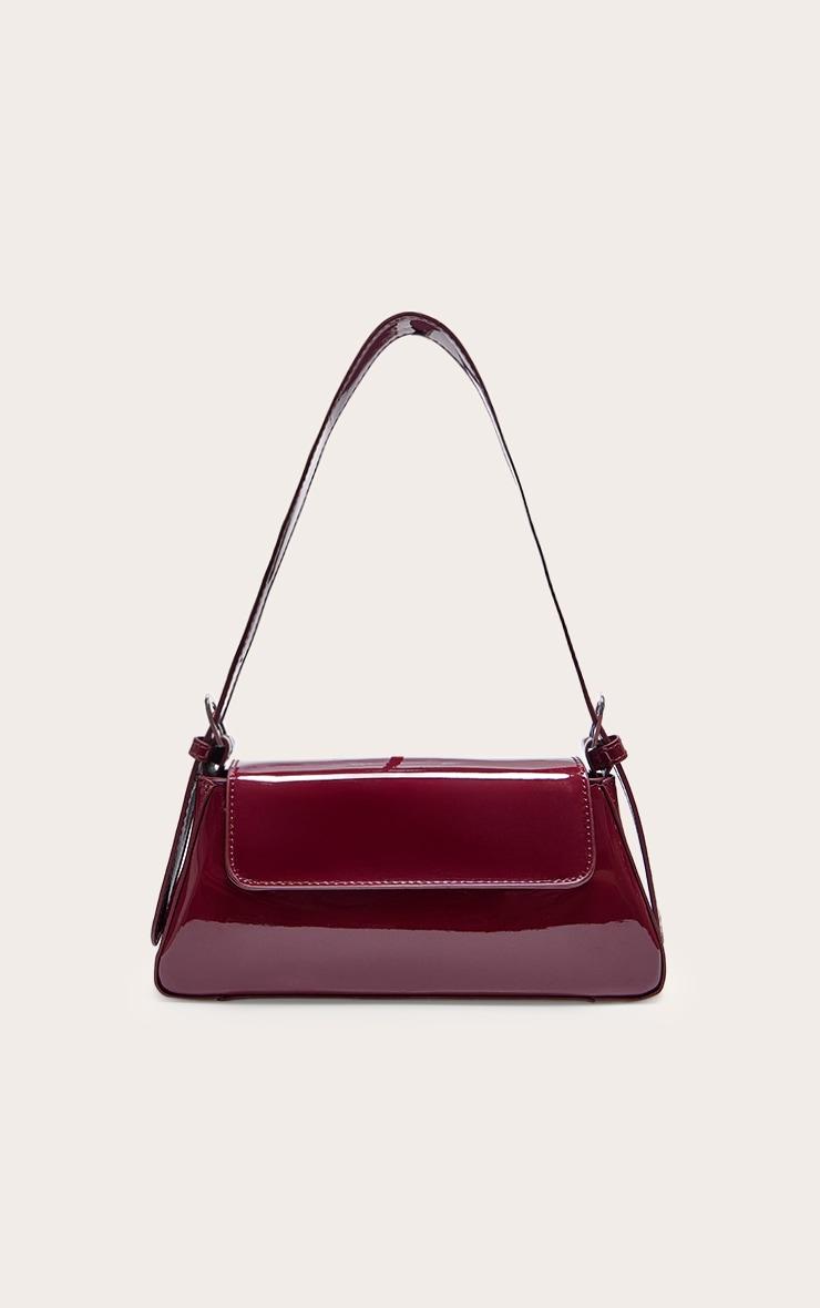 Burgundy Patent Trapeze Shoulder Bag Product Image