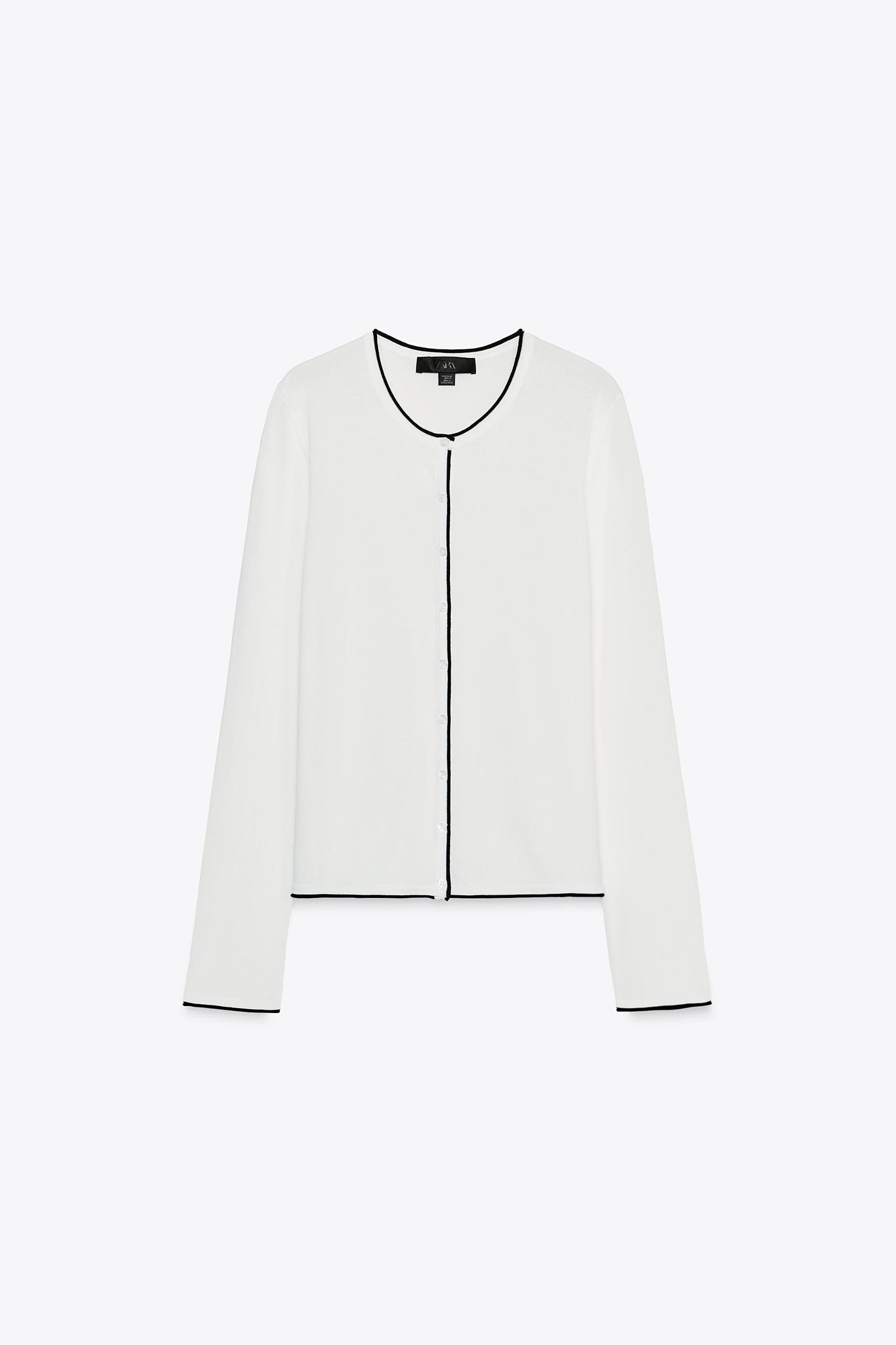 CARDIGAN WITH PIPED SEAMS Product Image