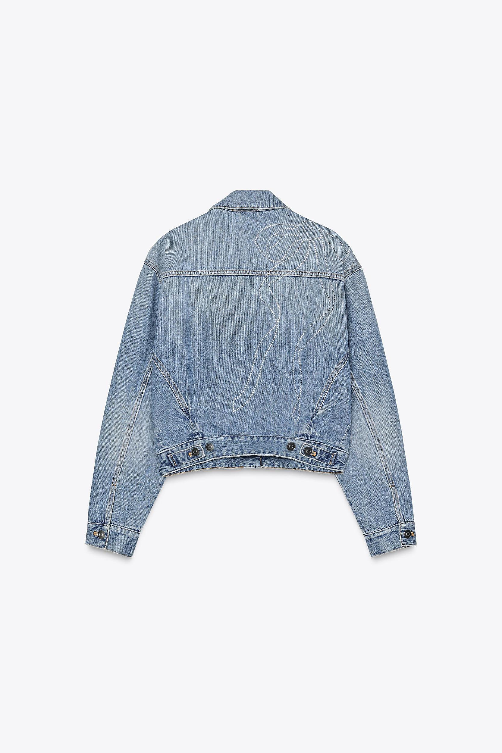 TRF RHINESTONE DENIM JACKET Product Image
