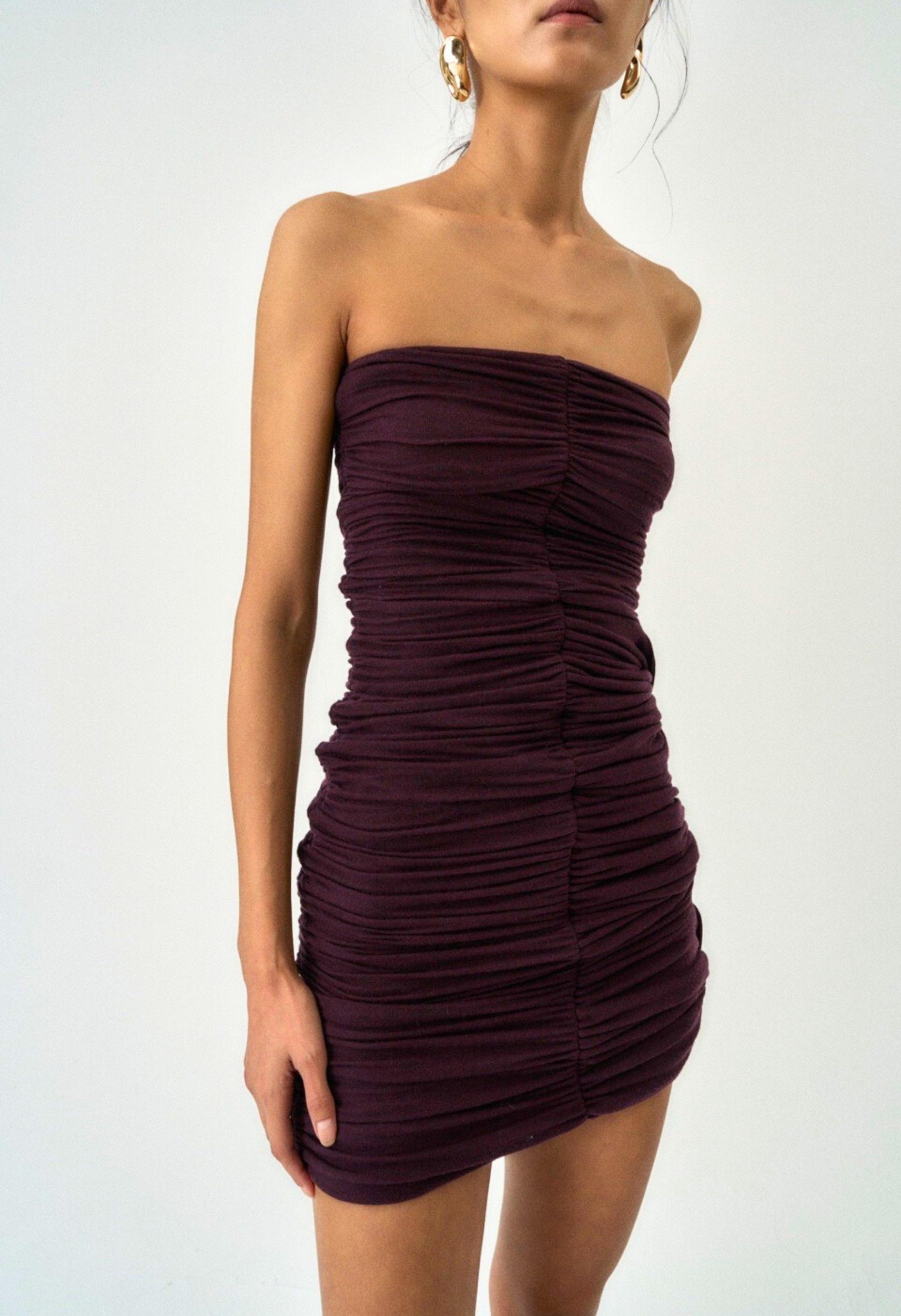 Karly Dress in Burgundy Product Image