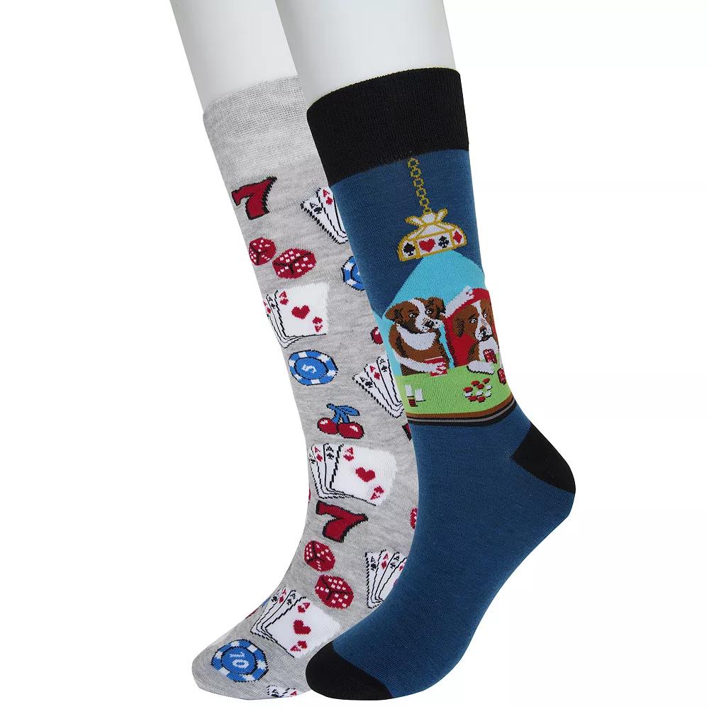 Men's Twisted Toes Novelty Socks, Poker Dog Product Image