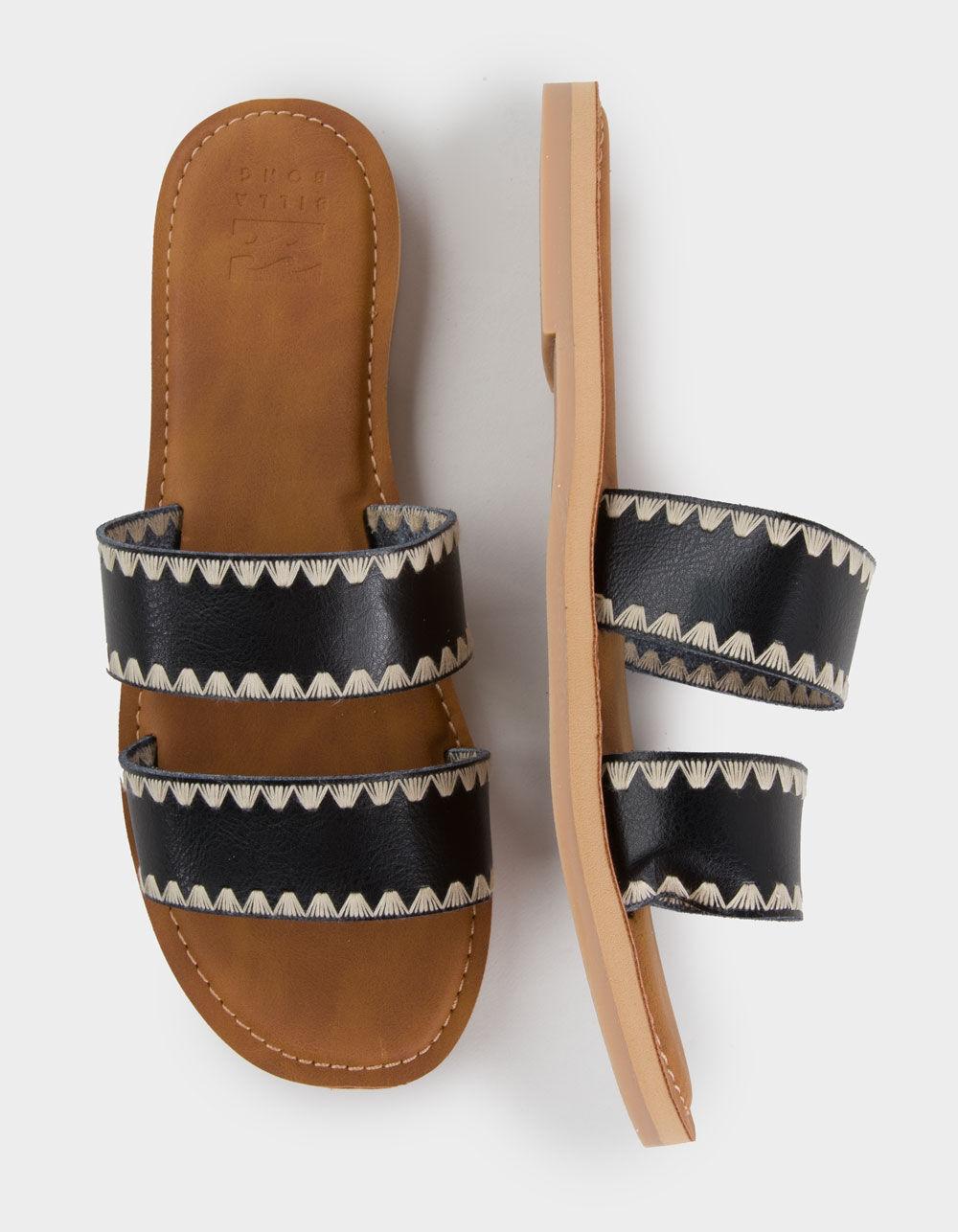 BILLABONG Lei Womens 2 Band Slide Sandals - BLACK Product Image