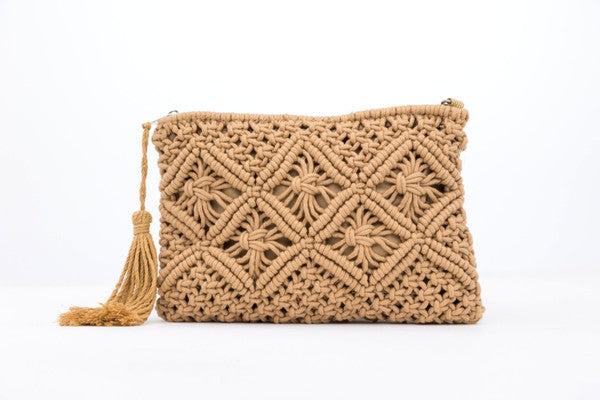 Sweet Takeaway Crochet Tassel Clutch Product Image