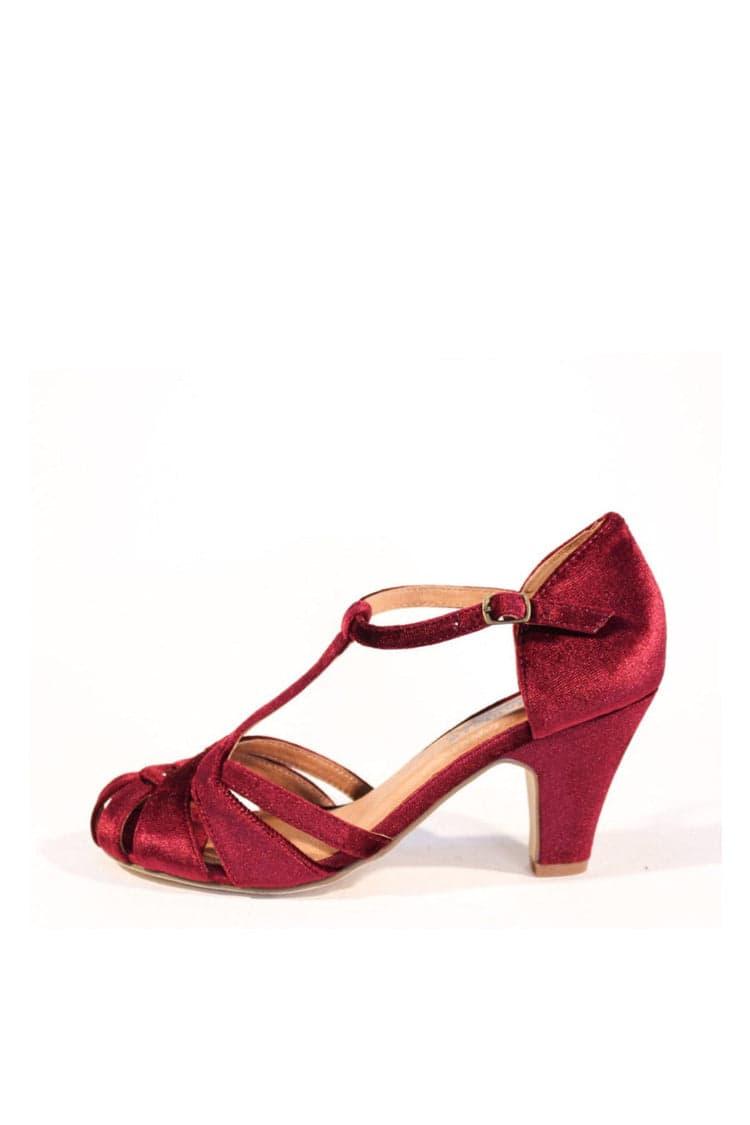 Sergi Velvet T-Strap Heels Product Image