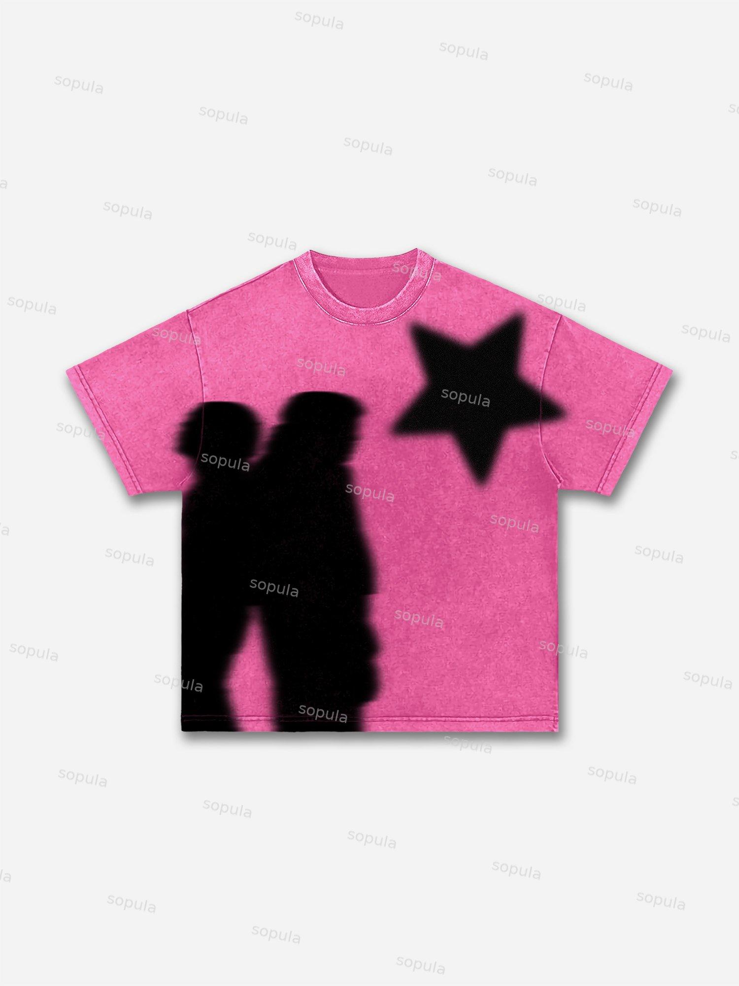 Virtual Shadow Vintage Graphic Cotton T-shirt Product Image