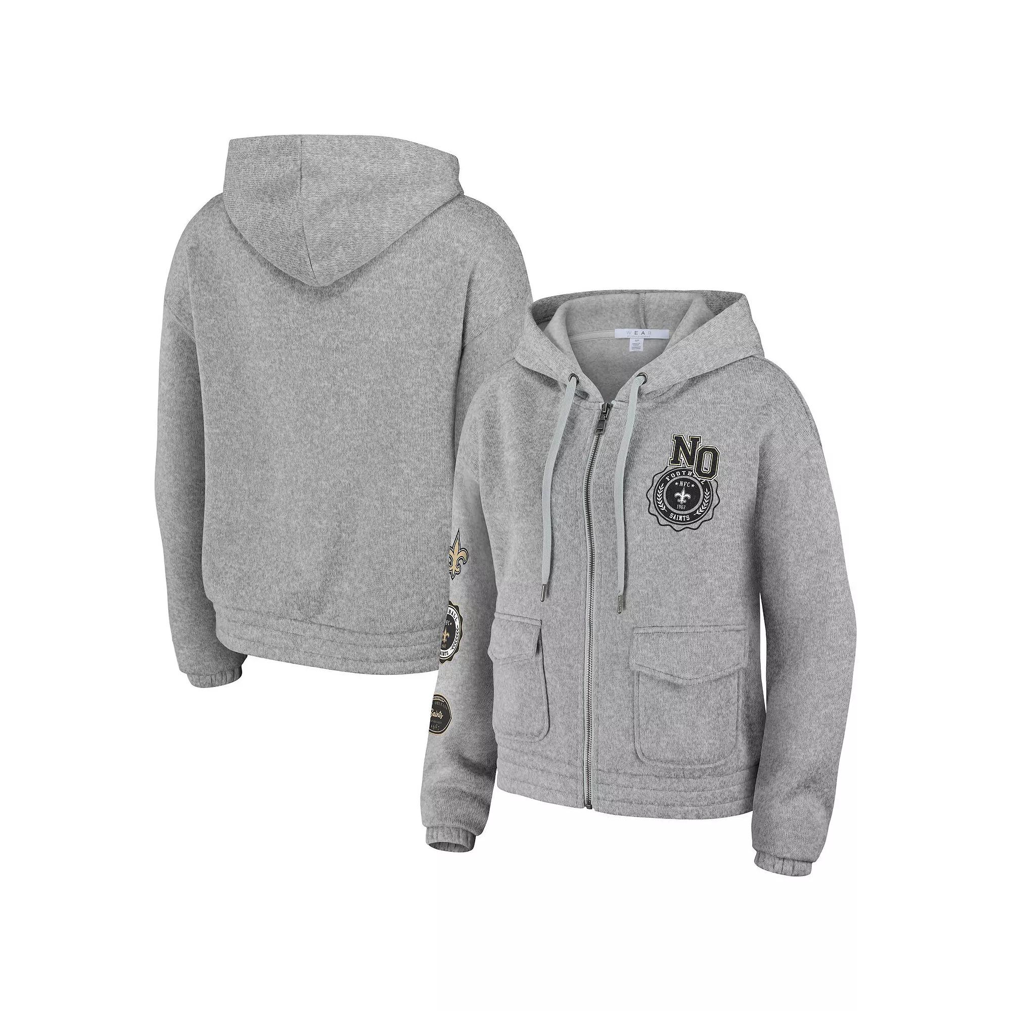 Women's WEAR by Erin Andrews Heather Gray New Orleans Saints Full-Zip Hoodie,  Product Image