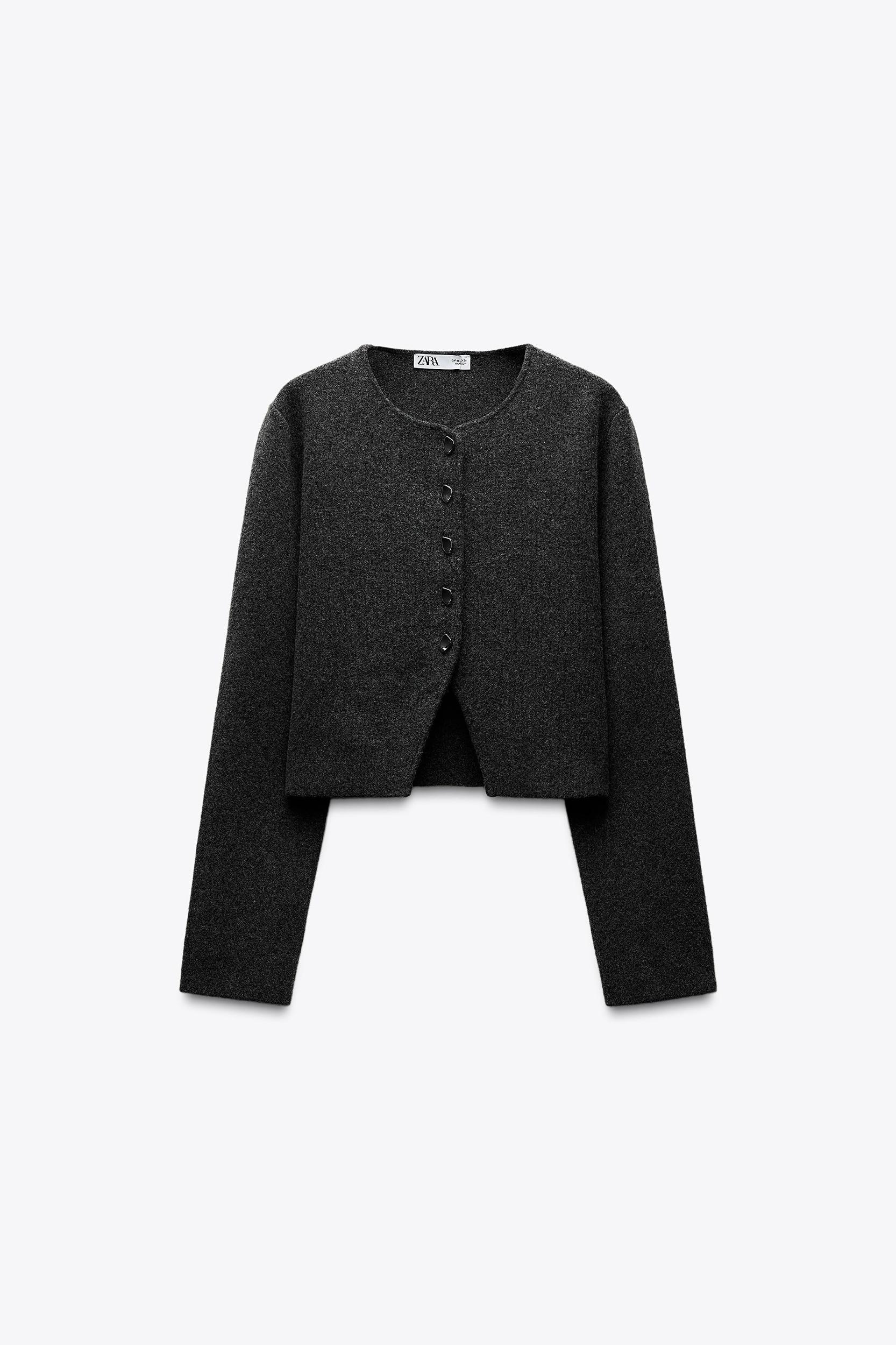 PLAIN CROPPED CARDIGAN Product Image