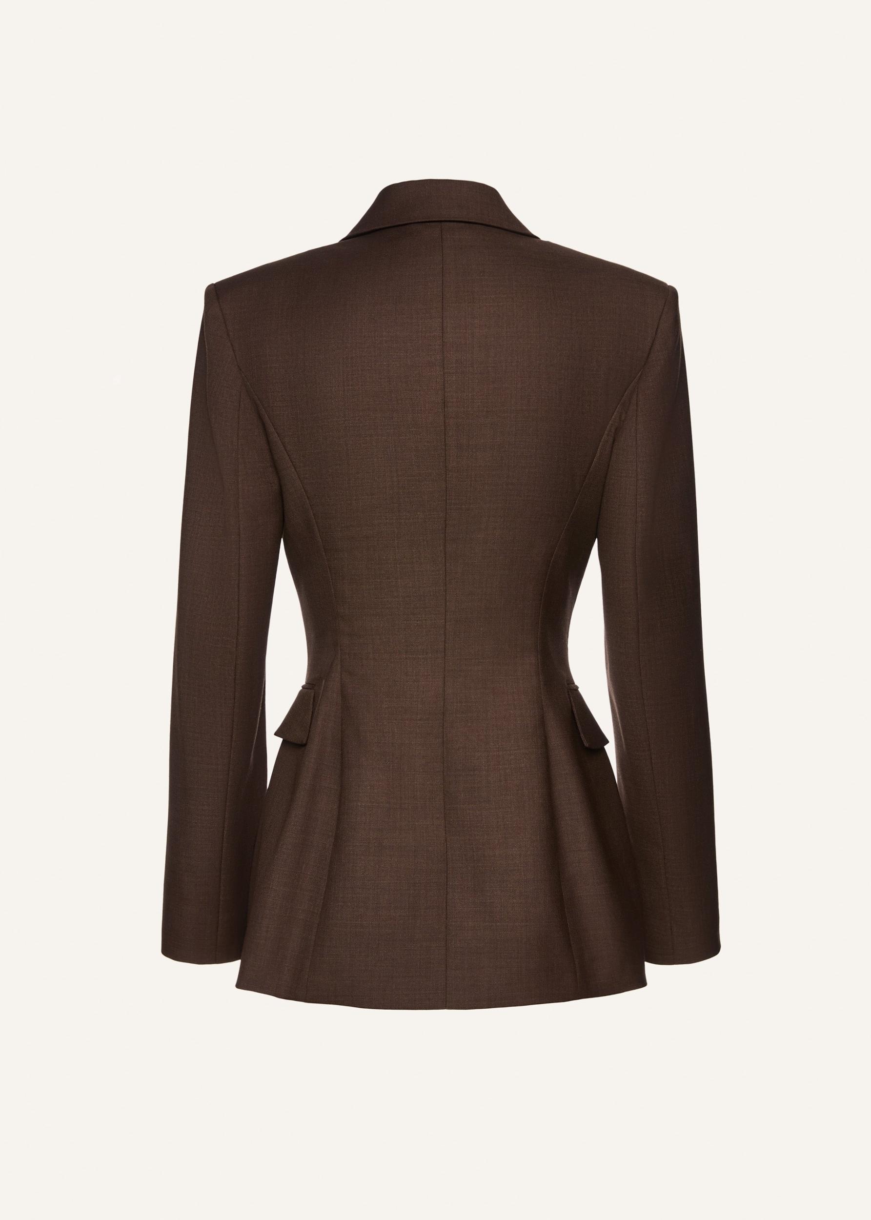 Wool hourglass blazer in brown Product Image