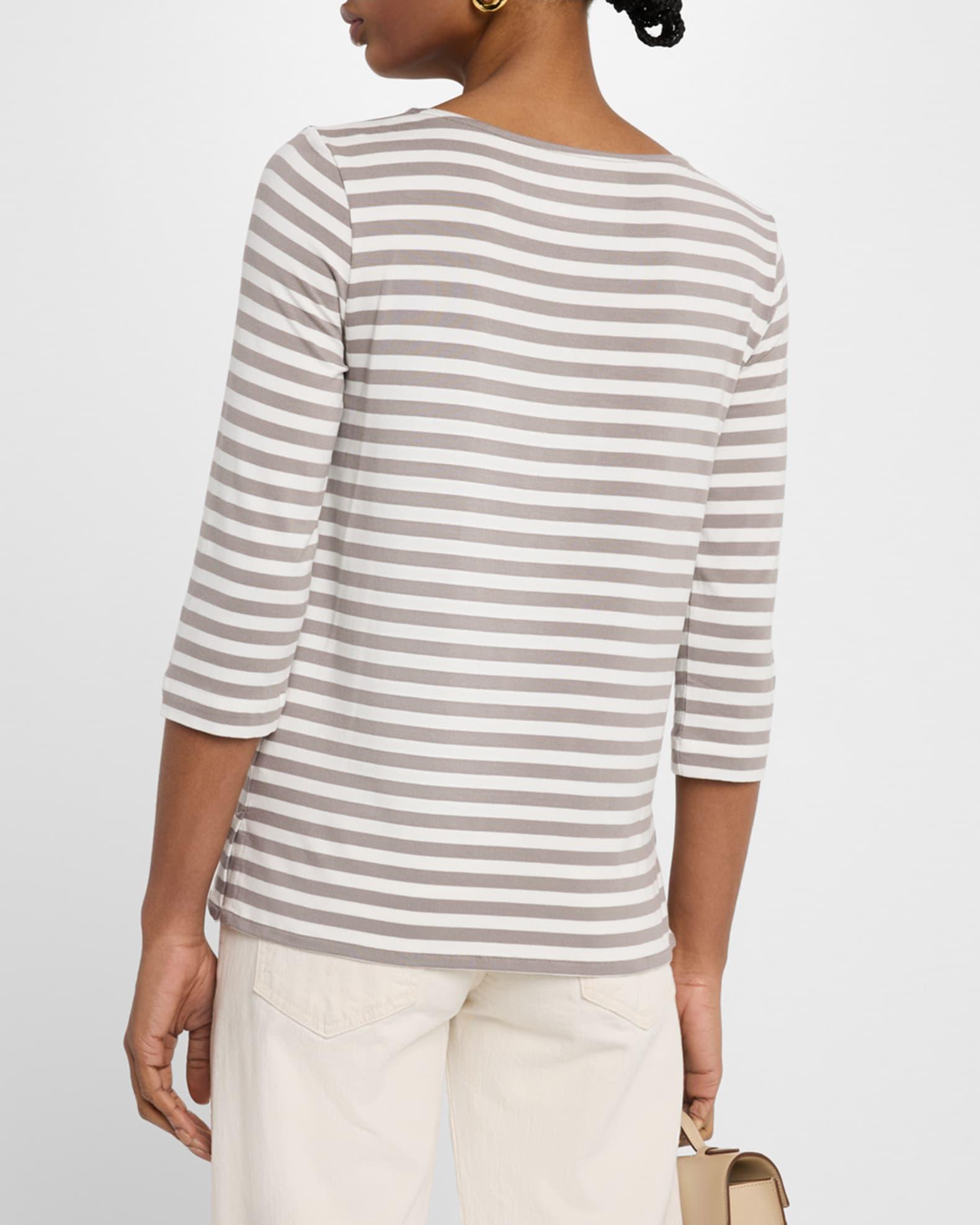 Soft Touch Boatneck Striped Jersey T-Shirt Product Image