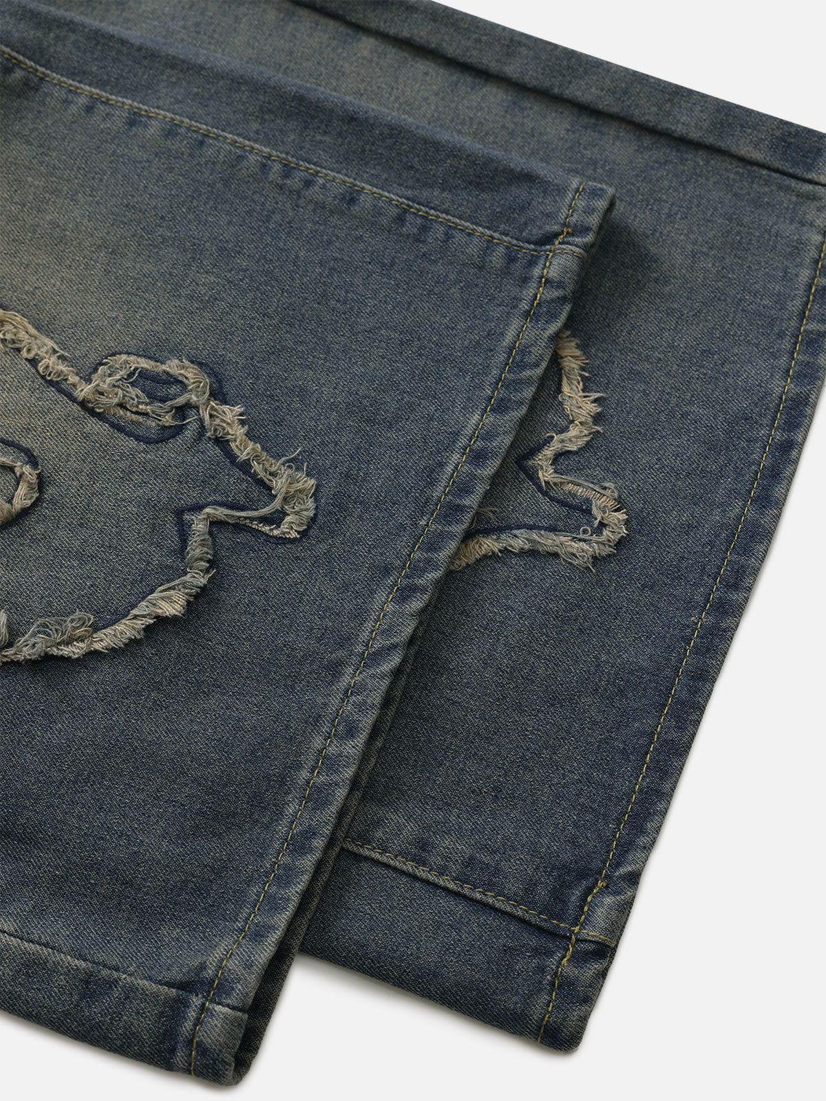 Aelfric Eden Flame Applique Embroidery Longline Jorts Product Image