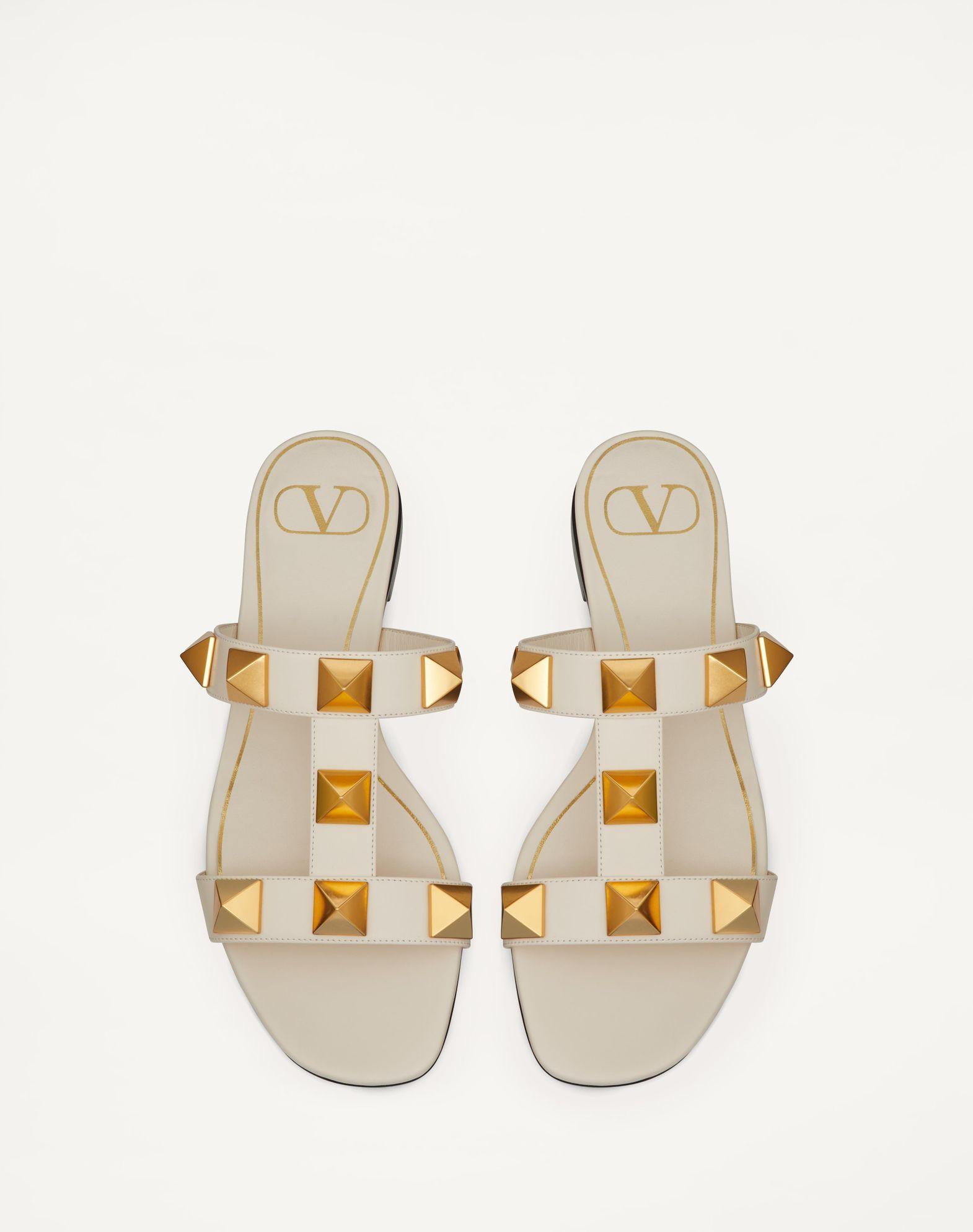 Flat Roman Stud Calfskin Slide Sandal Product Image