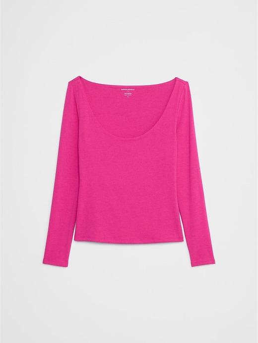 Soft Stretch Scoop-Neck T-Shirt Product Image