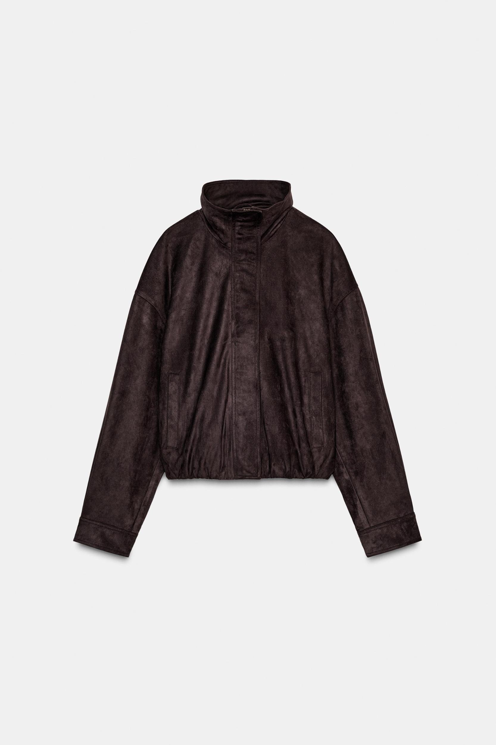 FAUX SUEDE BOMBER JACKET Product Image