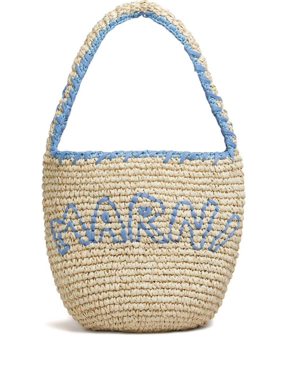 crochet-embroidered shoulder bag Product Image