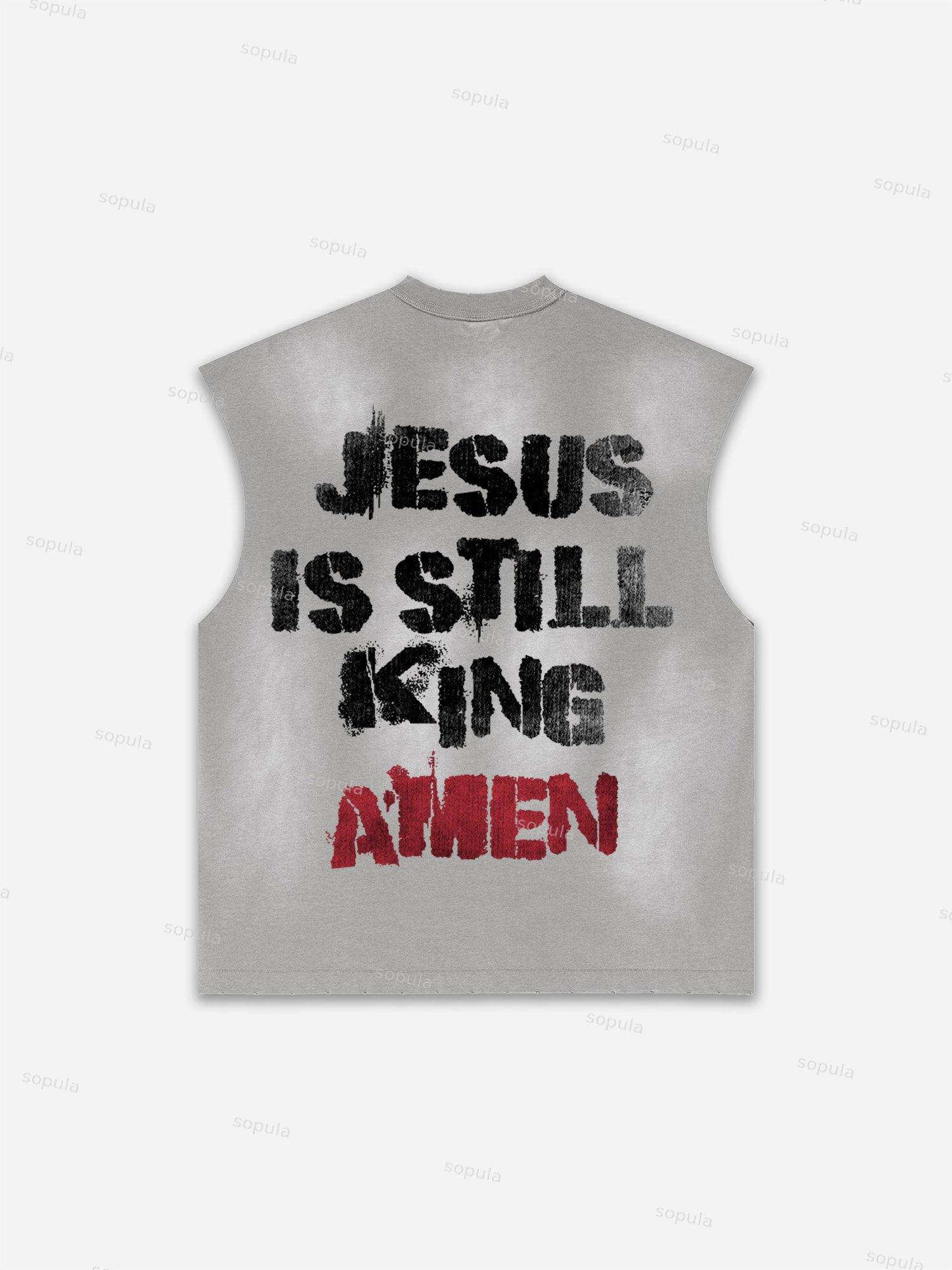 Western Eagle Graphic Men's Washed Tank Top Sleeveless Shirts Product Image