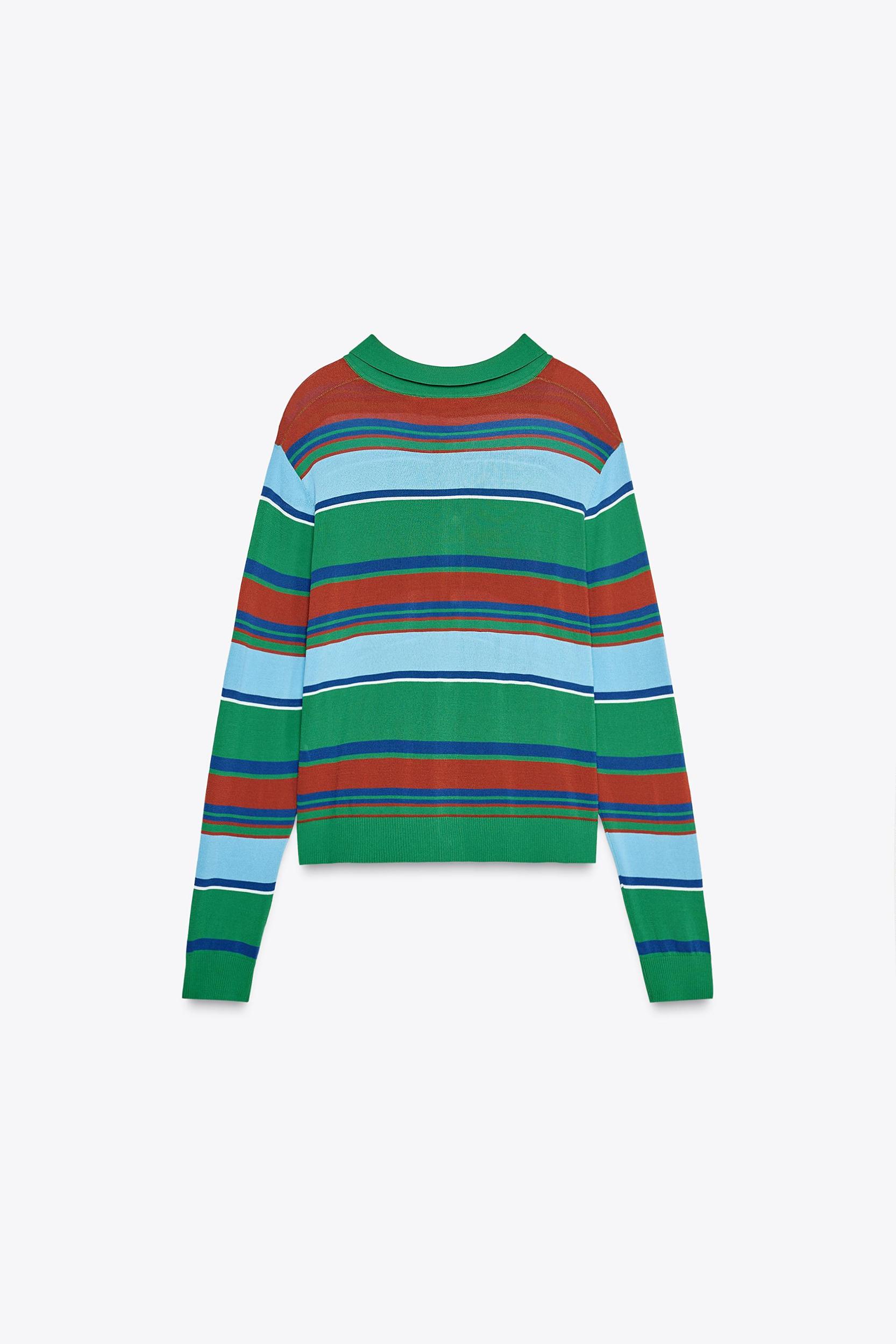 STRIPED POLO CARDIGAN Product Image