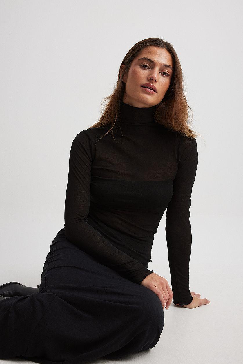 Sheer Long Sleeve Top Product Image