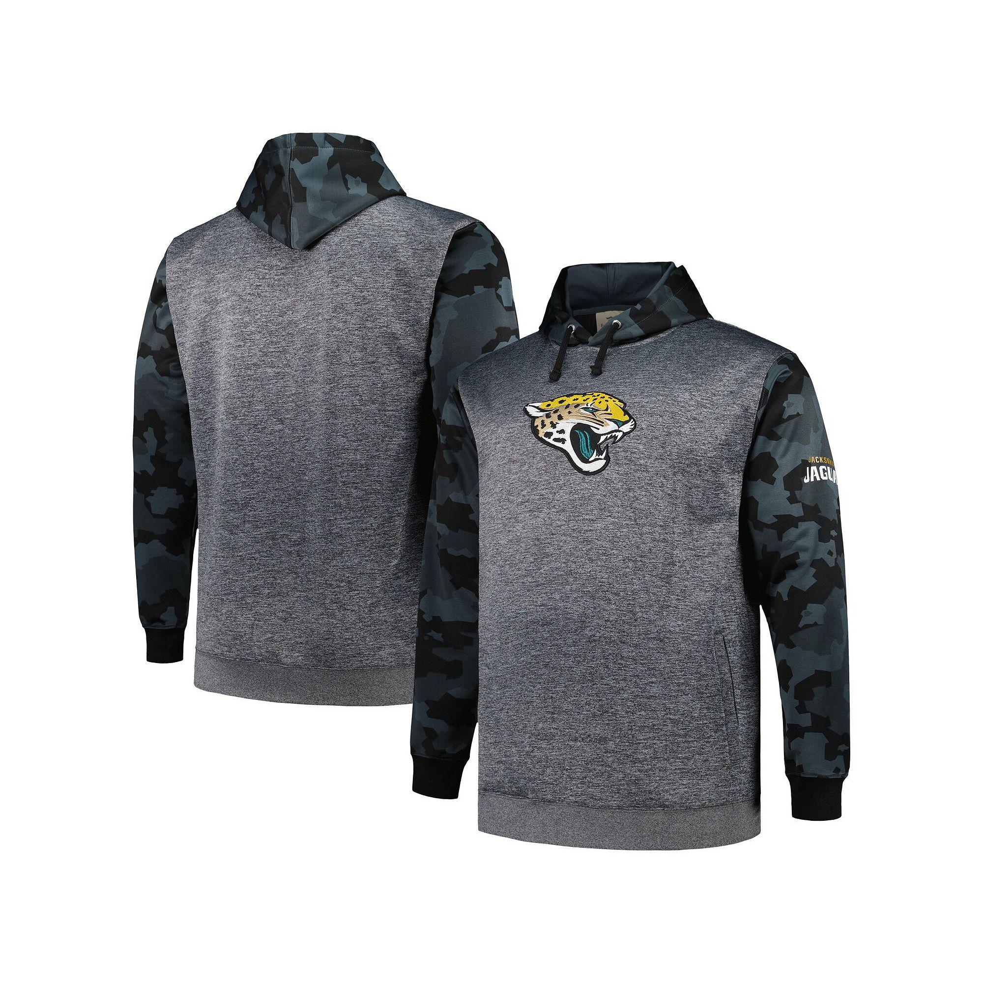 Men's Fanatics Branded Heather Charcoal Jacksonville Jaguars Camo Pullover Hoodie, Size: 3XB Product Image