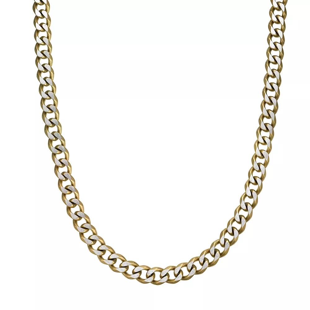 Men's LYNX Stainless Steel Curb Chain Necklace, Size: 22", Gold Tone Product Image