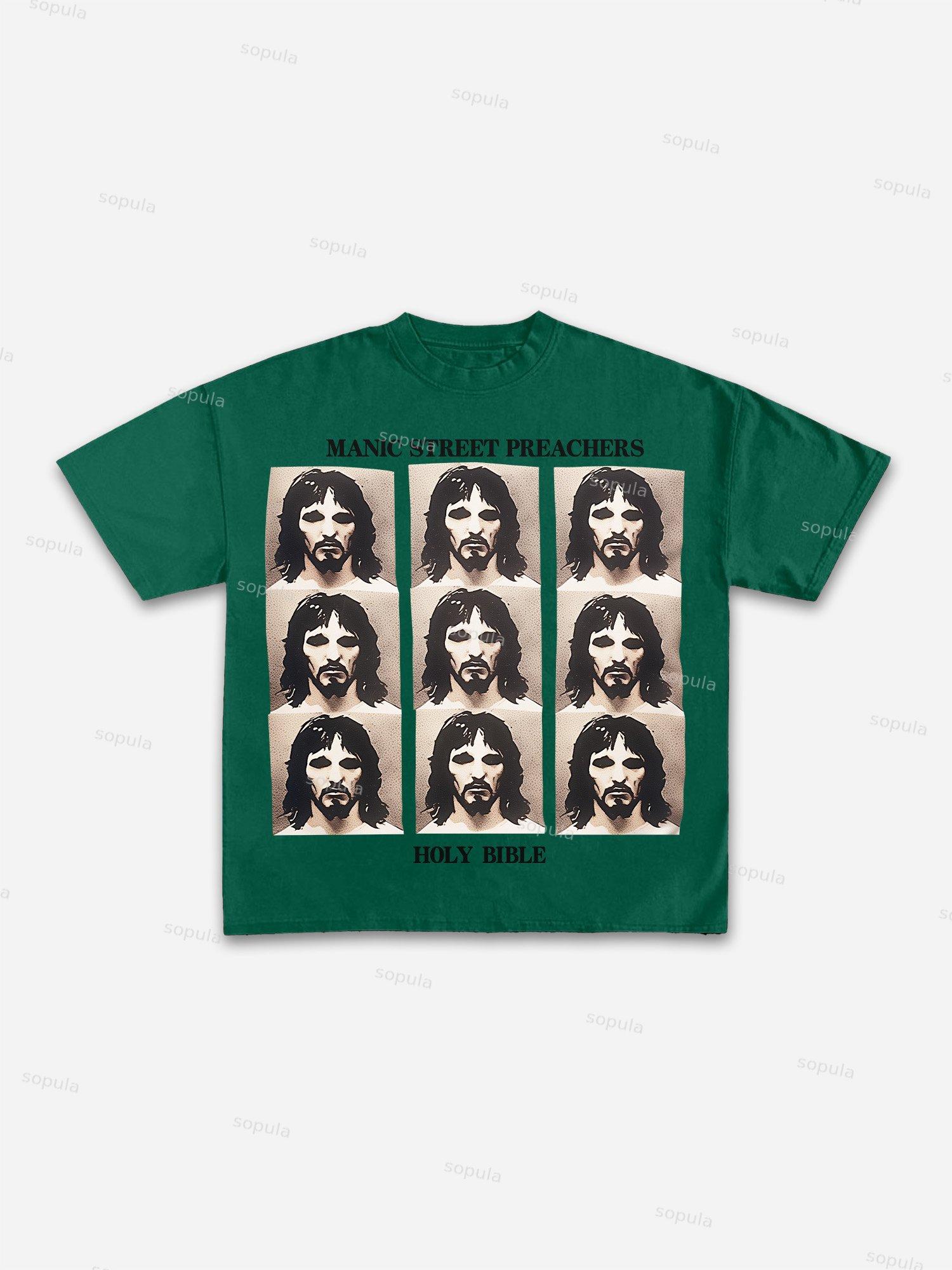 God's Guide Vintage Madonna Graphic Cotton T-shirt Product Image