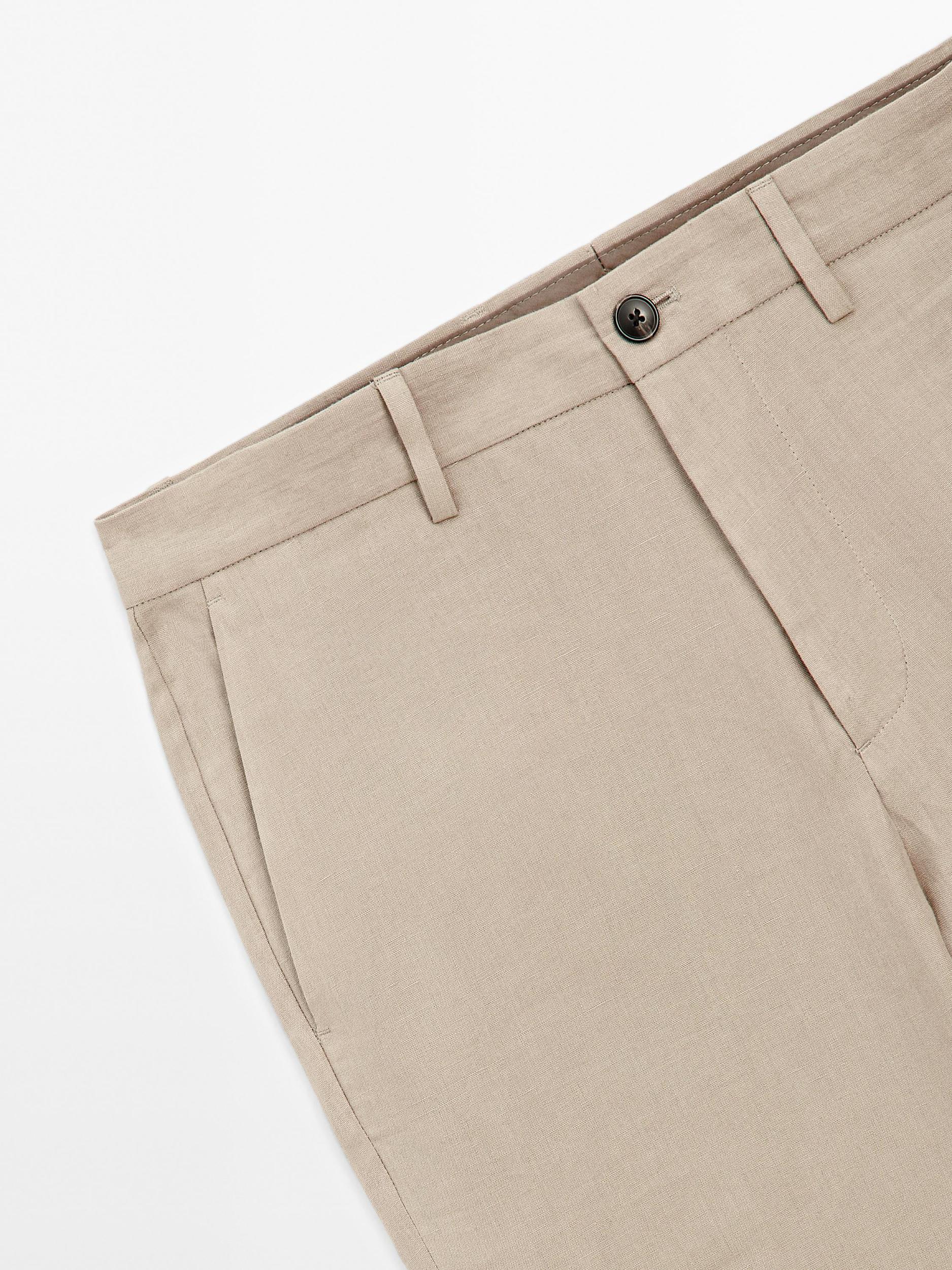 Flowing 100% linen trousers Product Image